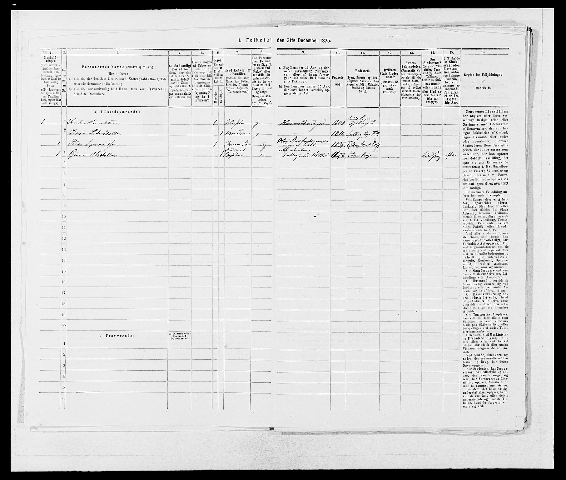 SAB, 1875 census for 1213P Fjelberg, 1875, p. 600