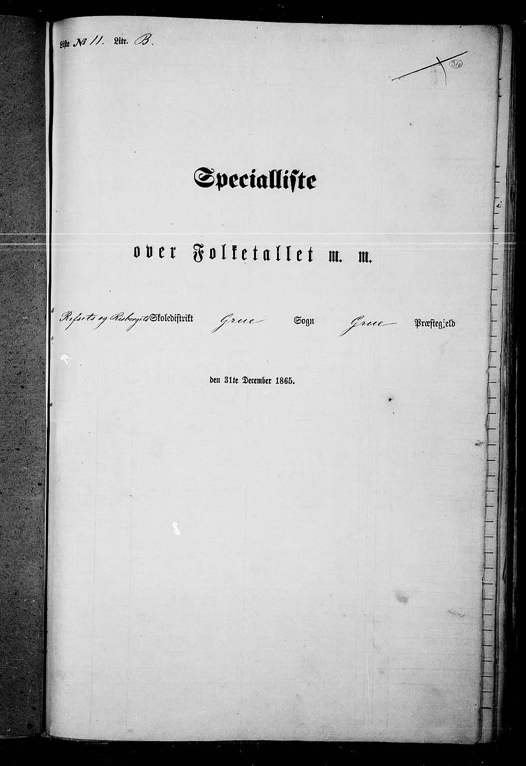 RA, 1865 census for Grue, 1865, p. 273