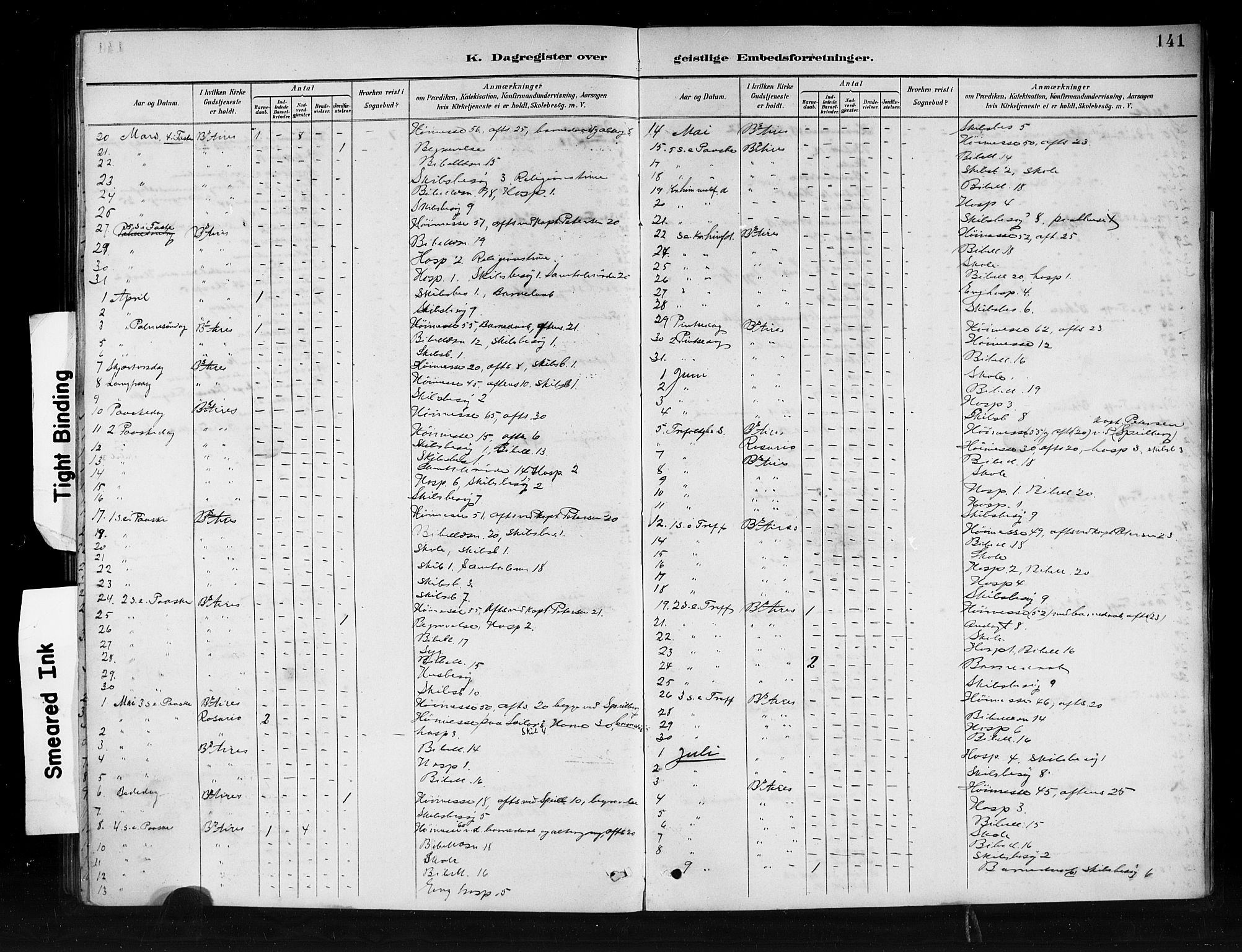 Den norske sjømannsmisjon i utlandet/Syd-Amerika (Buenos Aires m.fl.), AV/SAB-SAB/PA-0118/H/Ha/L0001: Parish register (official) no. A 1, 1888-1898, p. 141