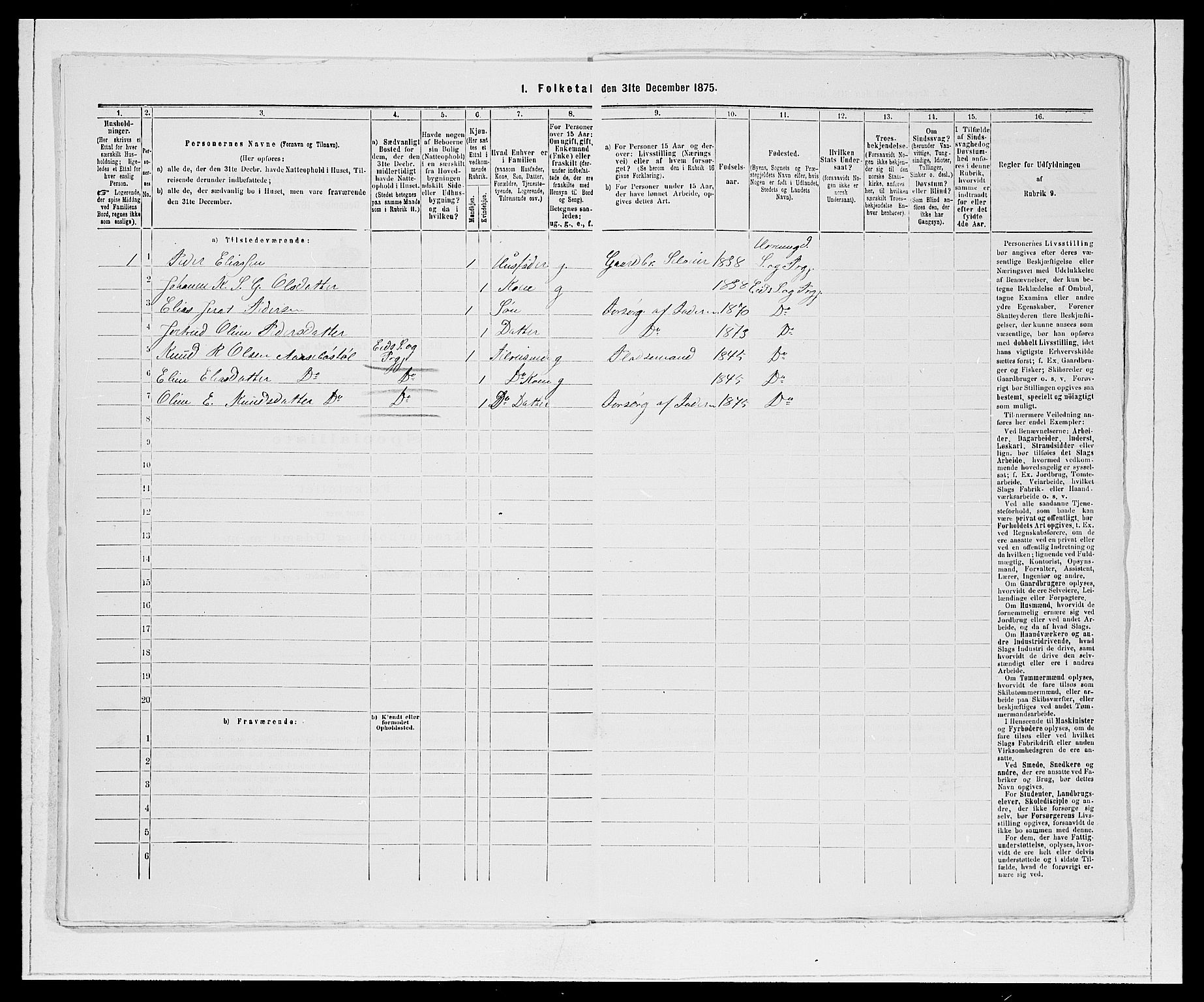 SAB, 1875 Census for 1443P Eid, 1875, p. 40