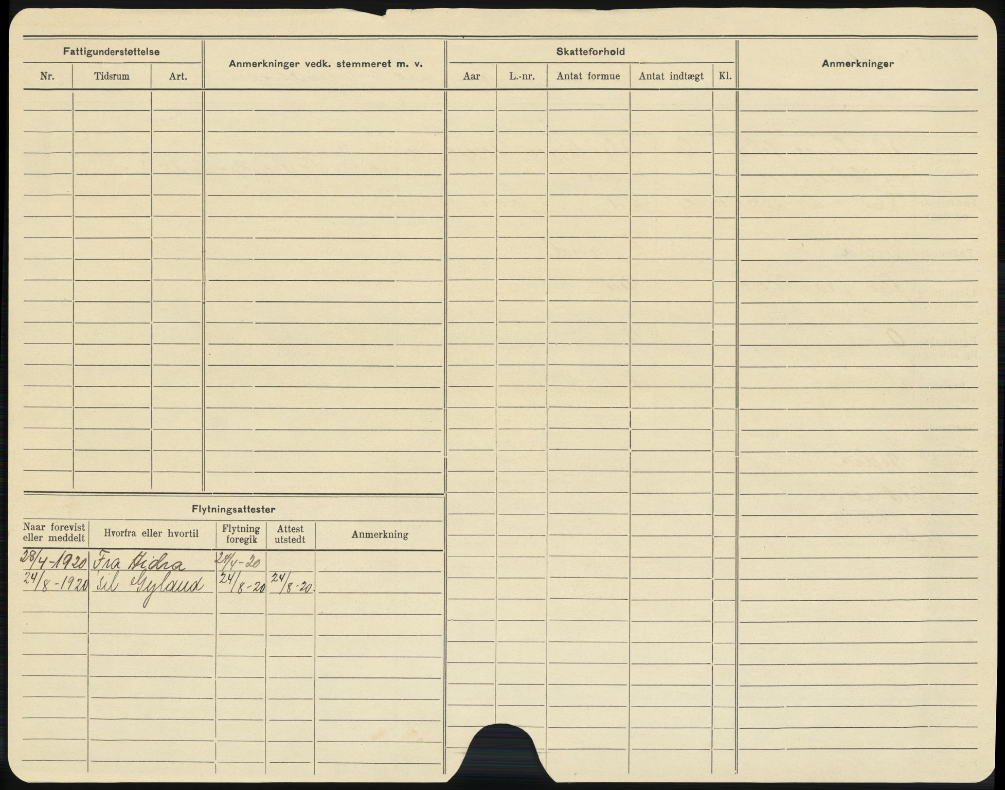 Kristiansand folkeregister, AV/SAK-1341-0030/H/L0004: Utflyttet, A-Å, 1920