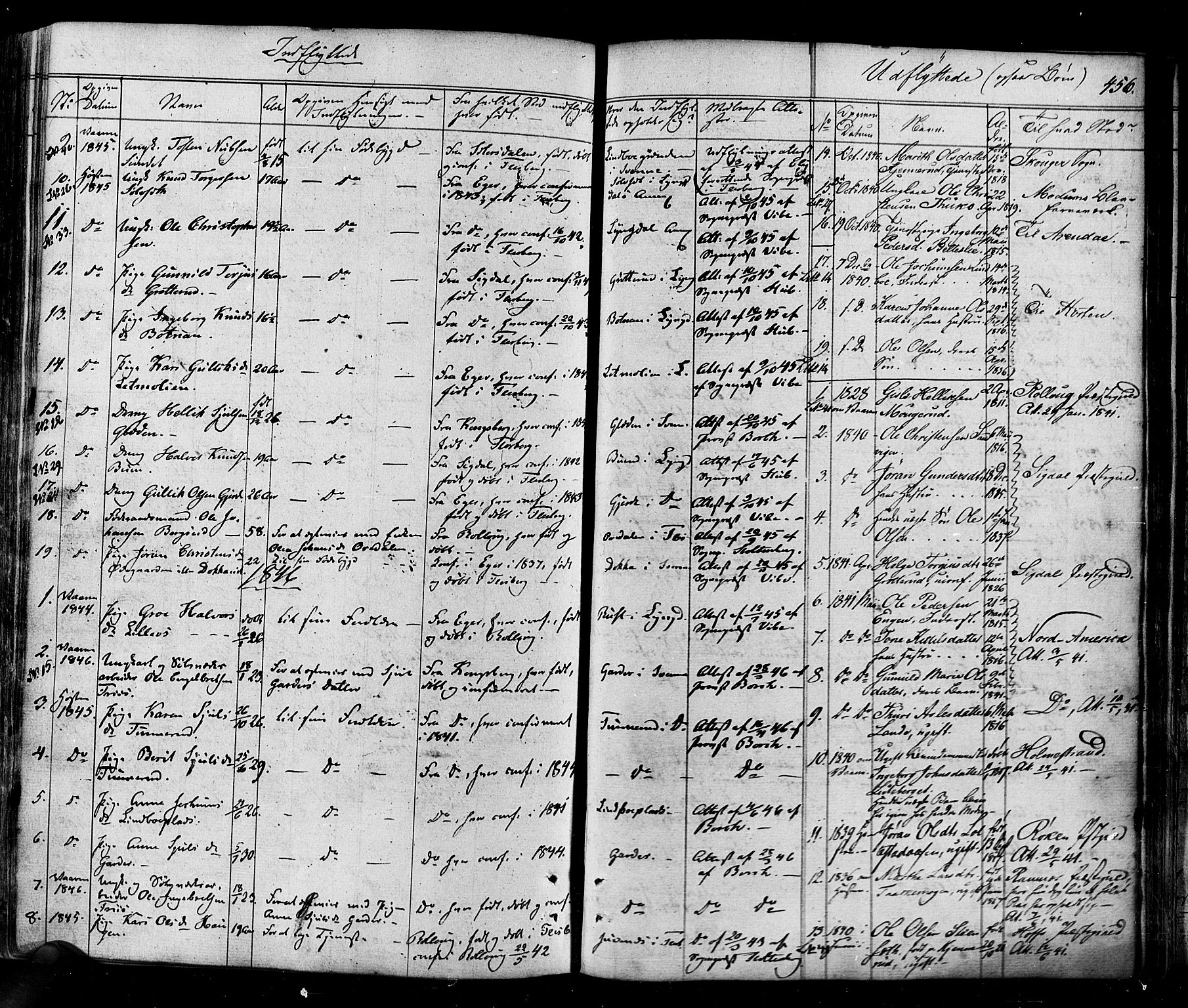 Flesberg kirkebøker, SAKO/A-18/F/Fa/L0006: Parish register (official) no. I 6, 1834-1860, p. 456