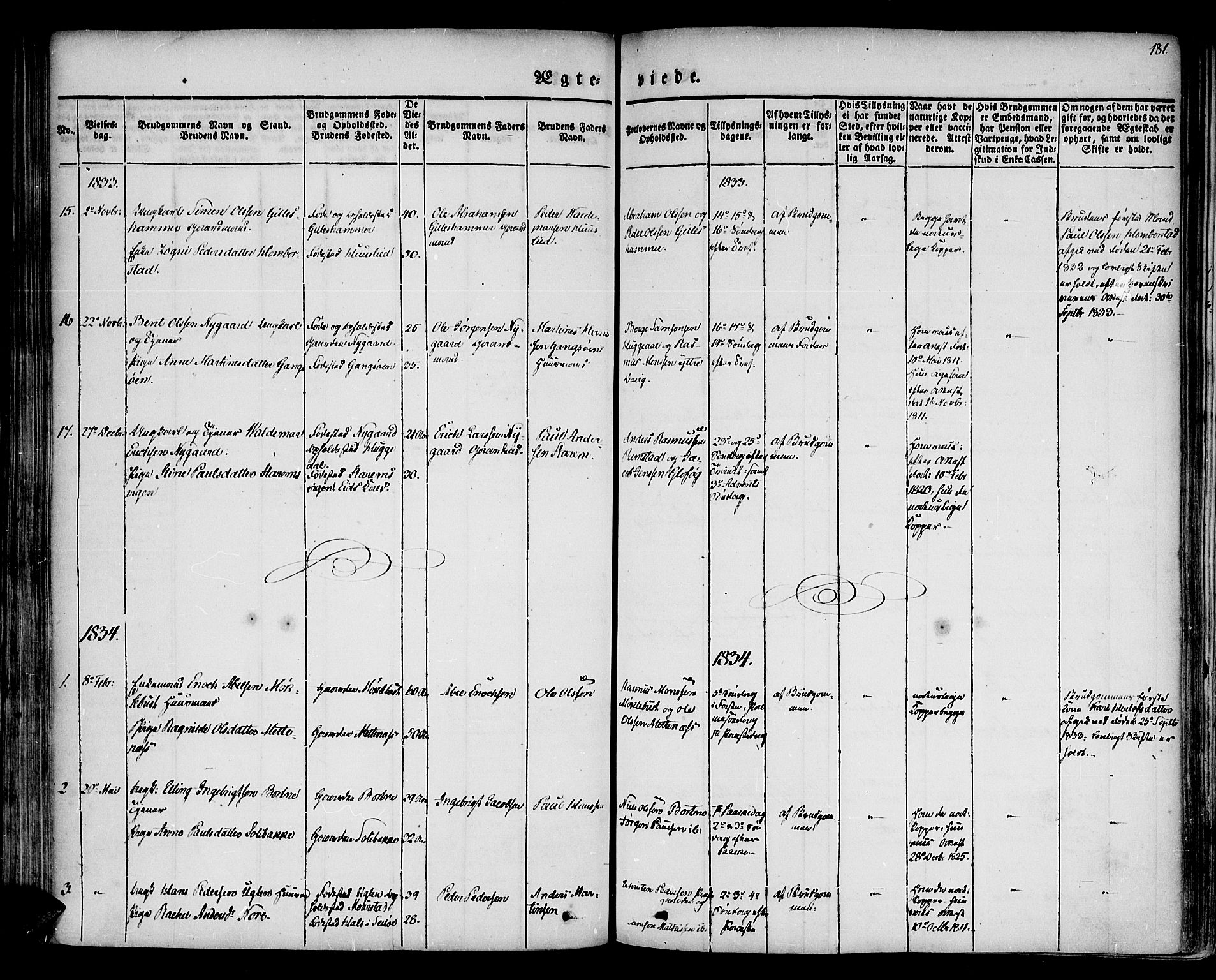 Davik sokneprestembete, AV/SAB-A-79701/H/Haa/Haaa/L0004: Parish register (official) no. A 4, 1830-1849, p. 181