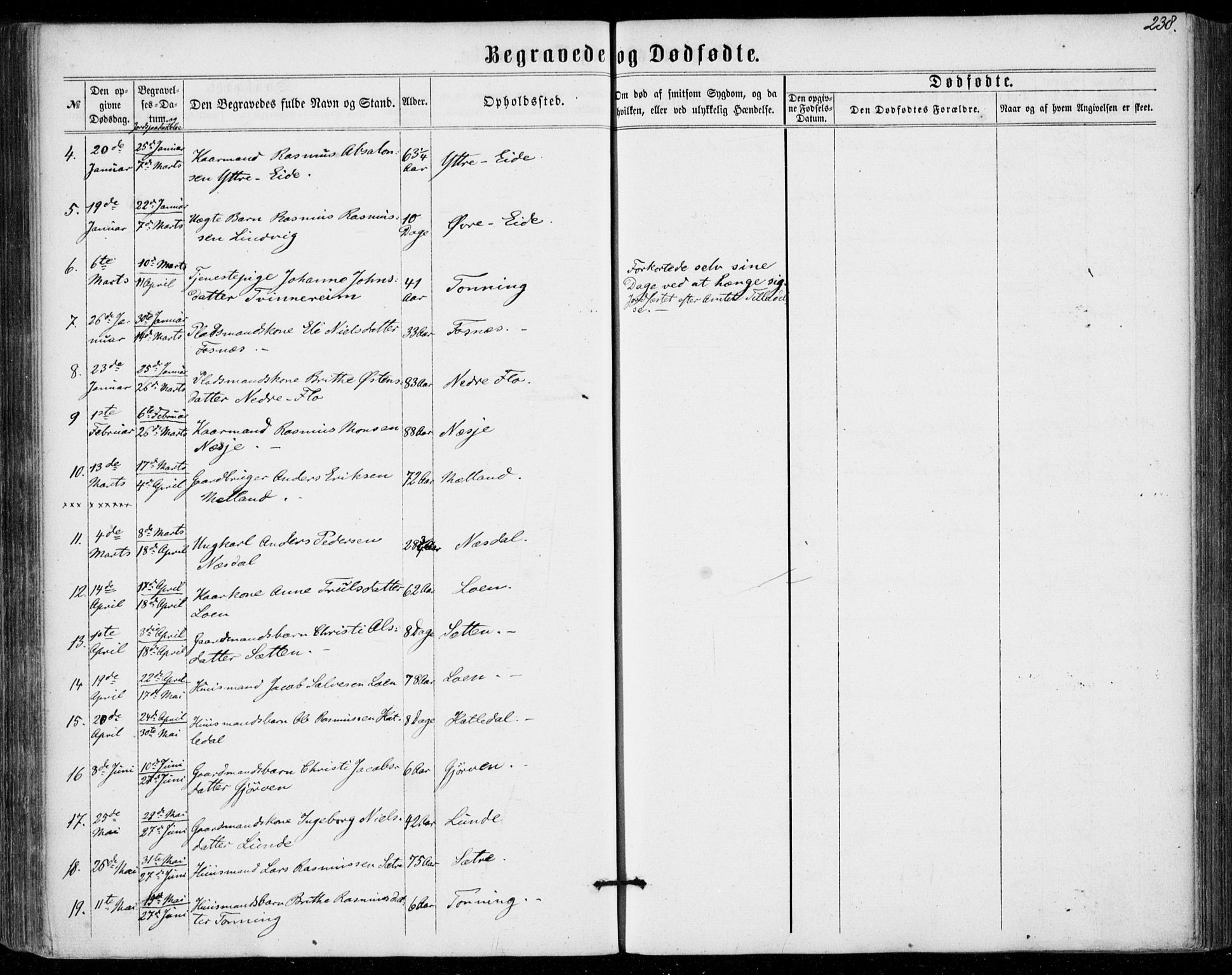 Stryn Sokneprestembete, SAB/A-82501: Parish register (official) no. A 3, 1862-1877, p. 238