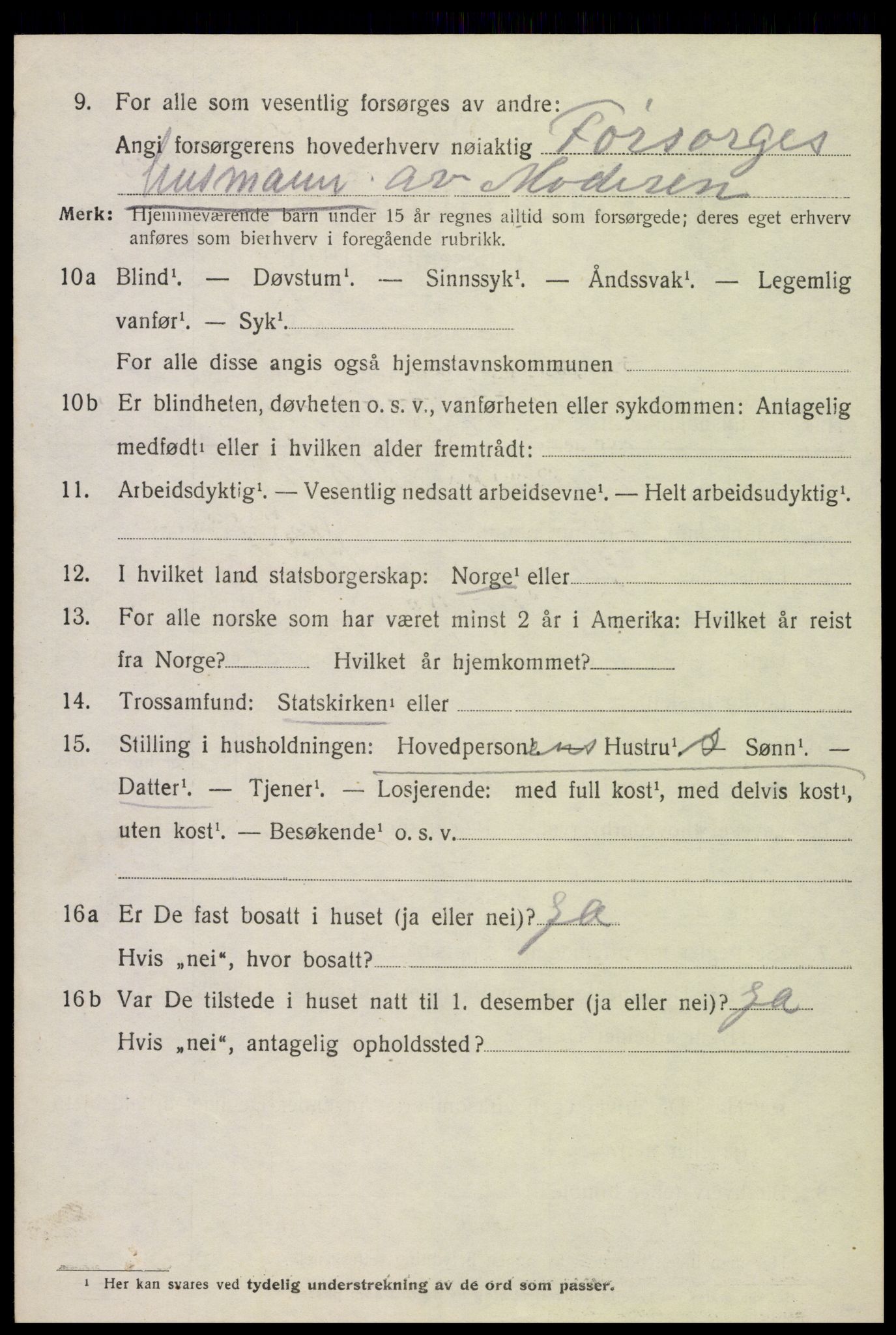 SAH, 1920 census for Stange, 1920, p. 14580