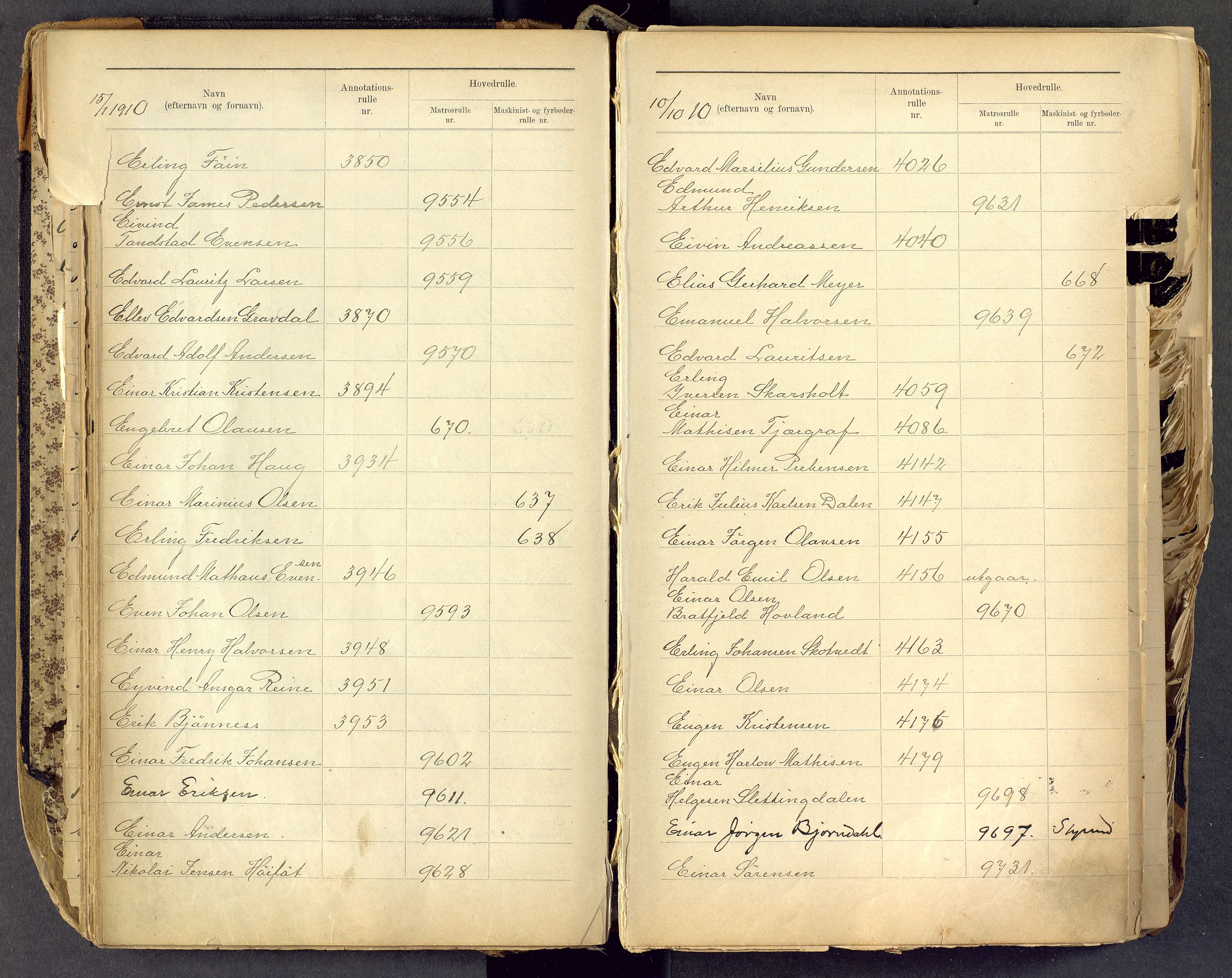 Tønsberg innrulleringskontor, AV/SAKO-A-786/G/Ga/L0002: Register til annotasjons- og hovedrulle, 1907-1933, p. 44