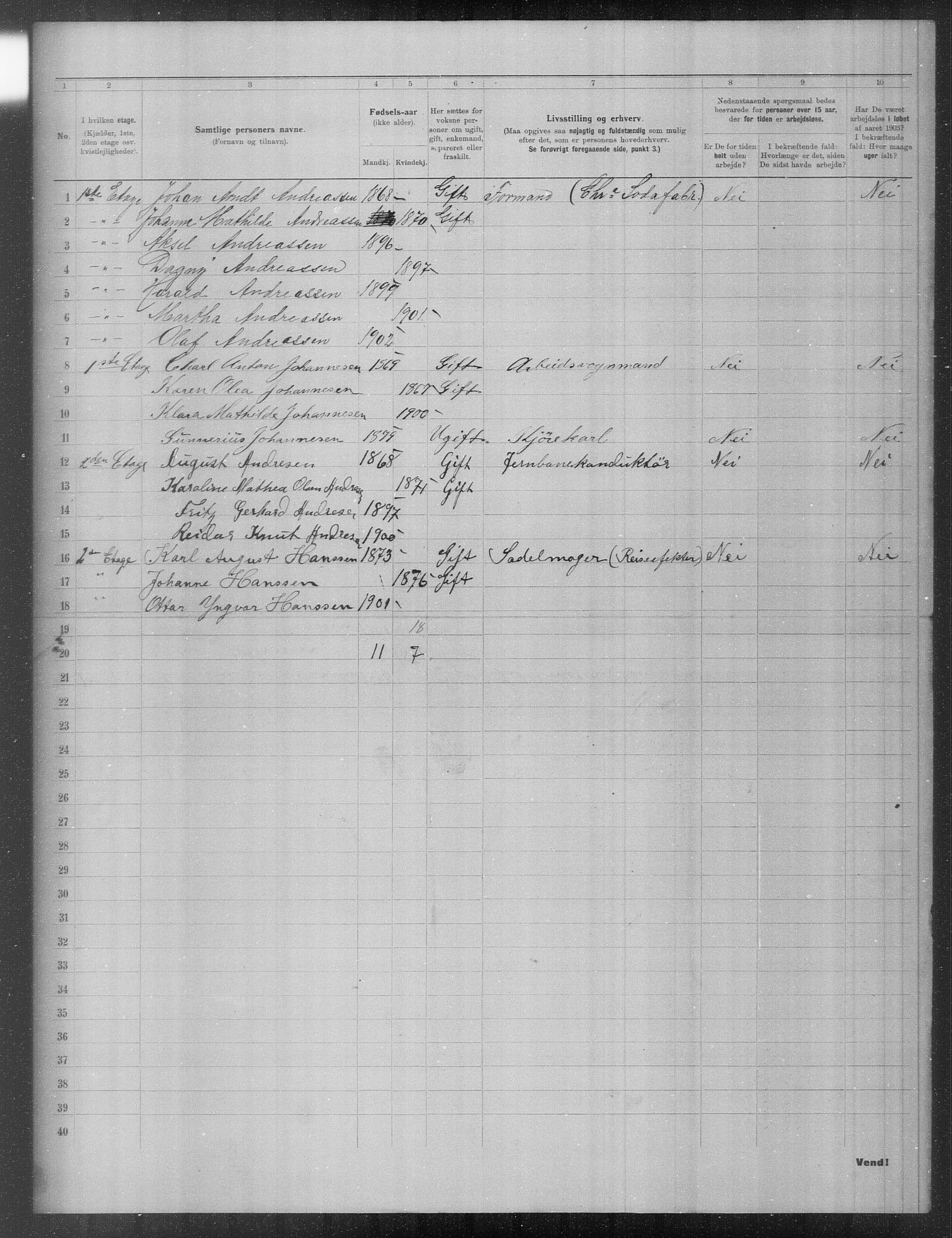 OBA, Municipal Census 1903 for Kristiania, 1903, p. 16454