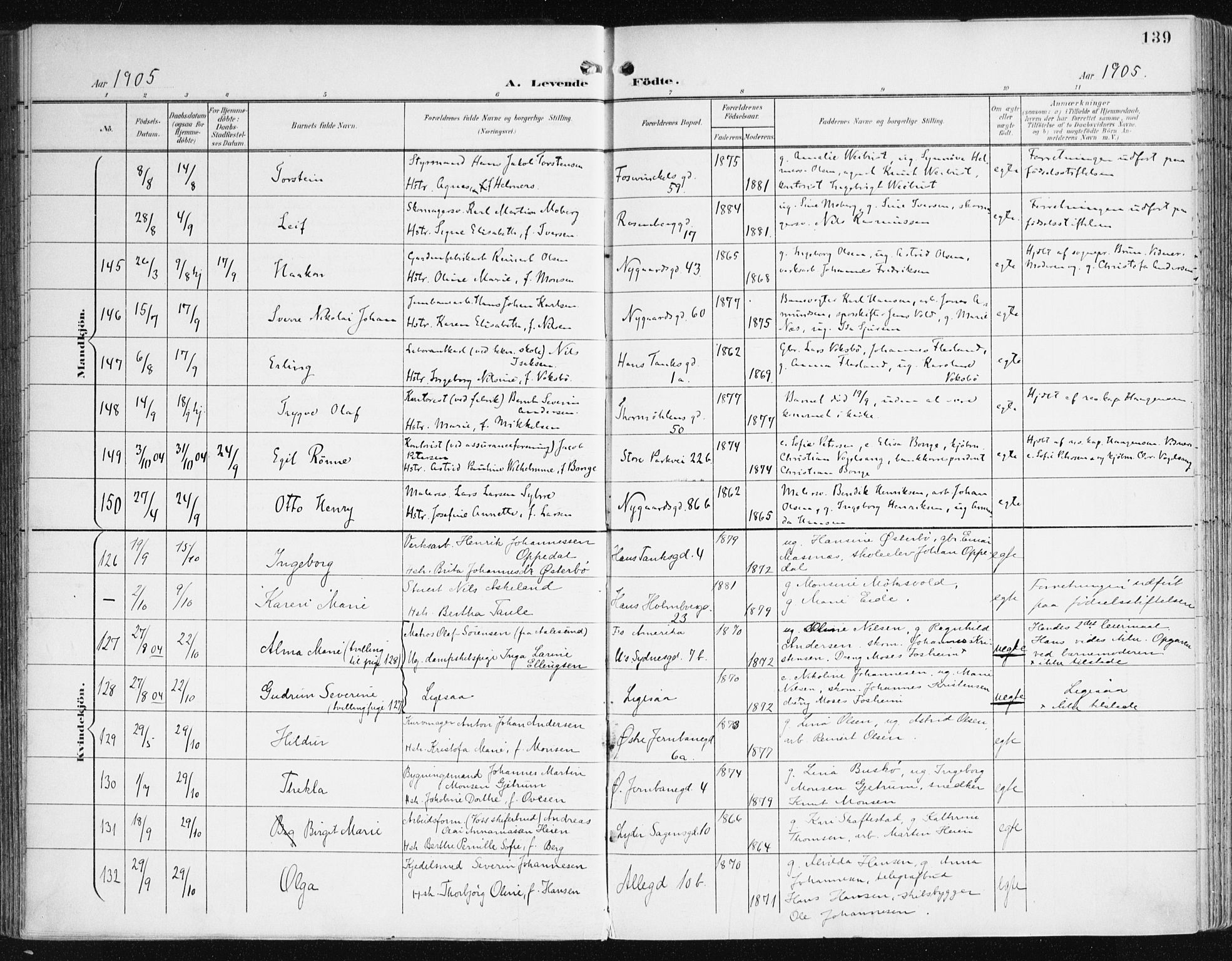 Johanneskirken sokneprestembete, AV/SAB-A-76001/H/Haa/L0002: Parish register (official) no. A 2, 1900-1912, p. 139