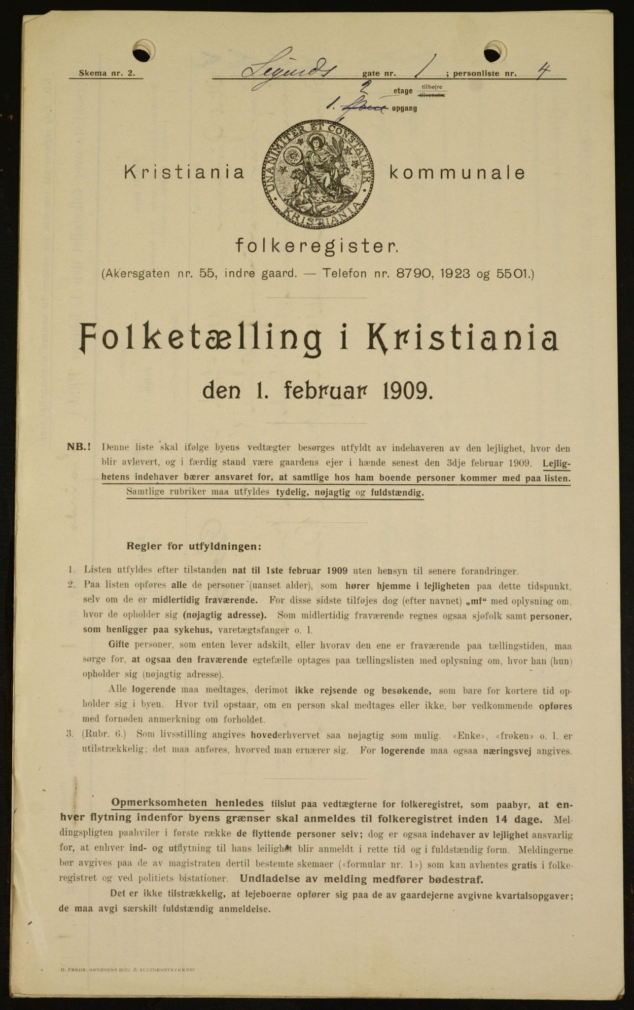 OBA, Municipal Census 1909 for Kristiania, 1909, p. 86035