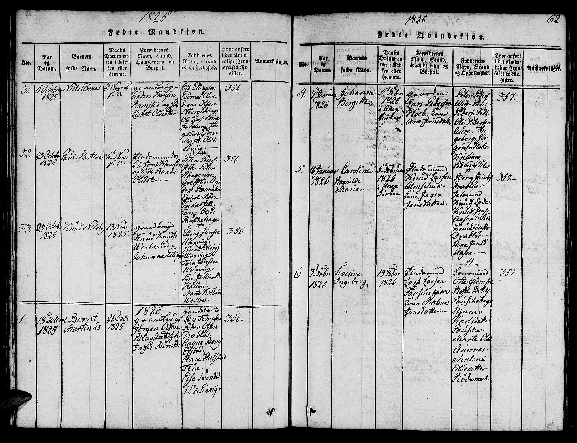 Ministerialprotokoller, klokkerbøker og fødselsregistre - Møre og Romsdal, AV/SAT-A-1454/522/L0322: Parish register (copy) no. 522C01, 1816-1830, p. 62