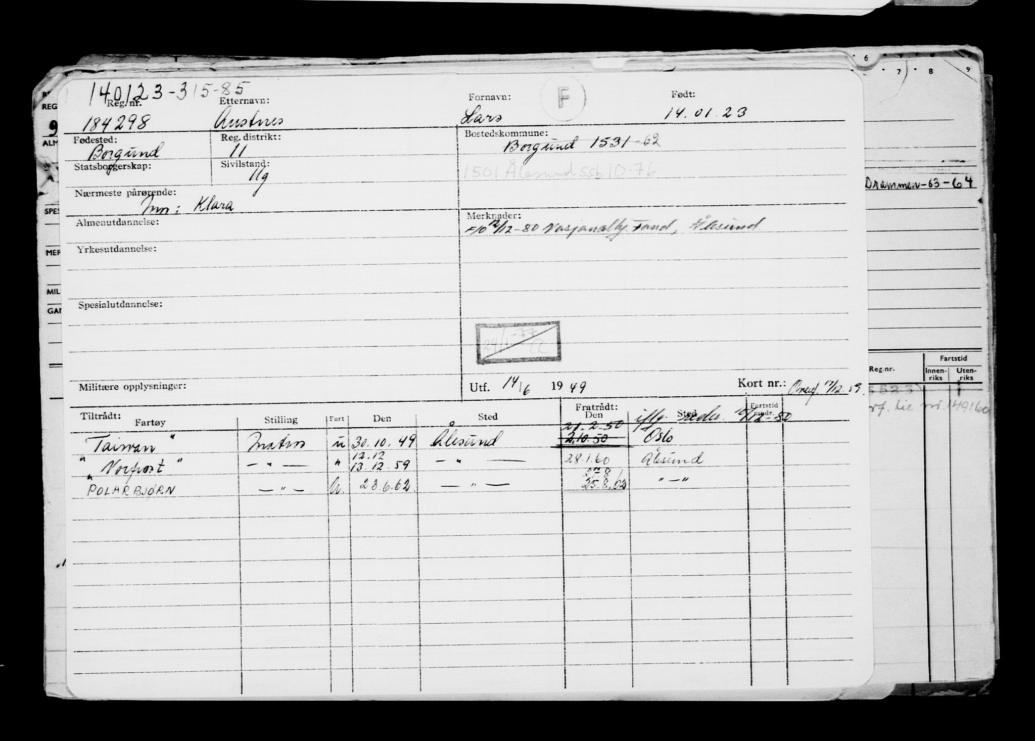 Direktoratet for sjømenn, AV/RA-S-3545/G/Gb/L0214: Hovedkort, 1923, p. 382