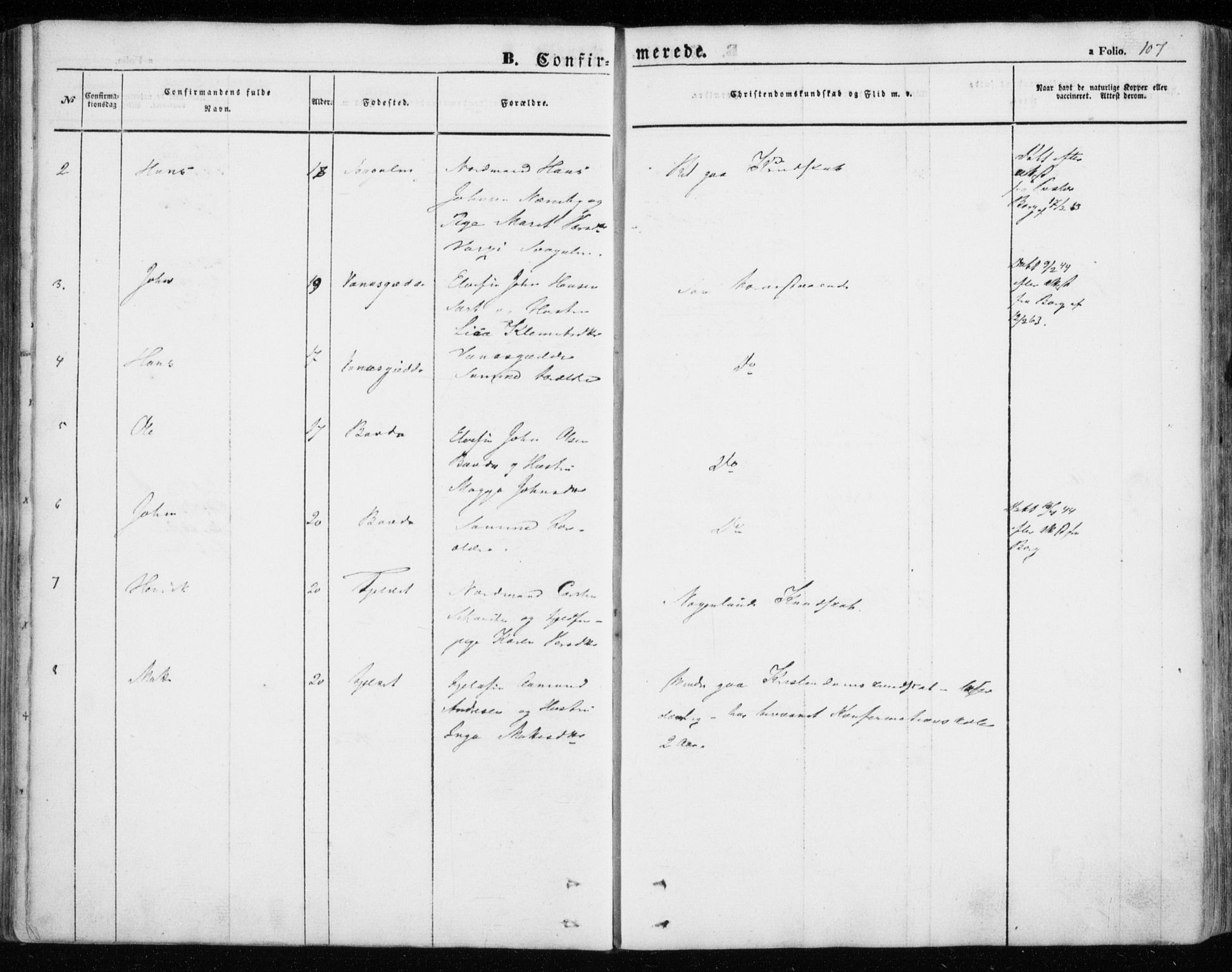 Nesseby sokneprestkontor, AV/SATØ-S-1330/H/Ha/L0002kirke: Parish register (official) no. 2, 1856-1864, p. 107