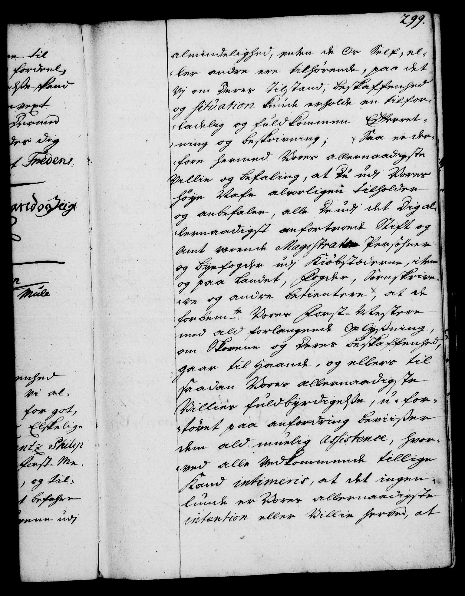 Rentekammeret, Kammerkanselliet, RA/EA-3111/G/Gg/Gga/L0004: Norsk ekspedisjonsprotokoll med register (merket RK 53.4), 1734-1741, p. 299