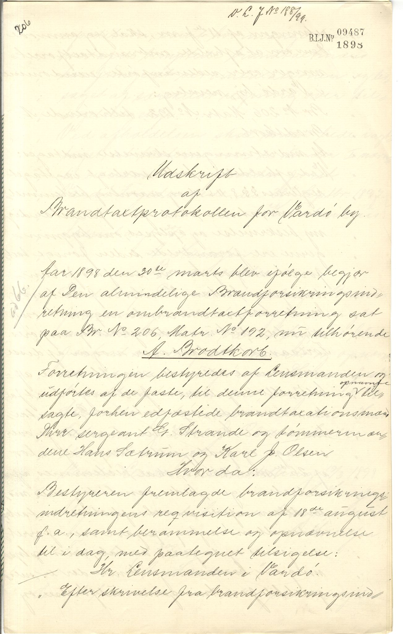 Brodtkorb handel A/S, VAMU/A-0001/Q/Qb/L0001: Skjøter og grunnbrev i Vardø by, 1822-1943, p. 397
