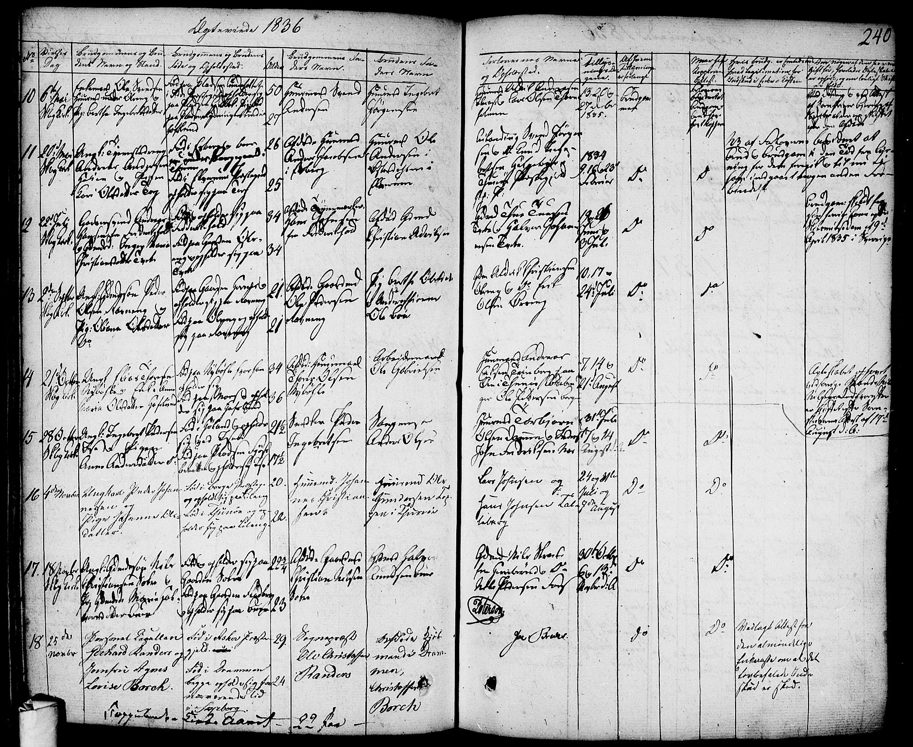 Skjeberg prestekontor Kirkebøker, AV/SAO-A-10923/F/Fa/L0005: Parish register (official) no. I 5, 1830-1845, p. 240