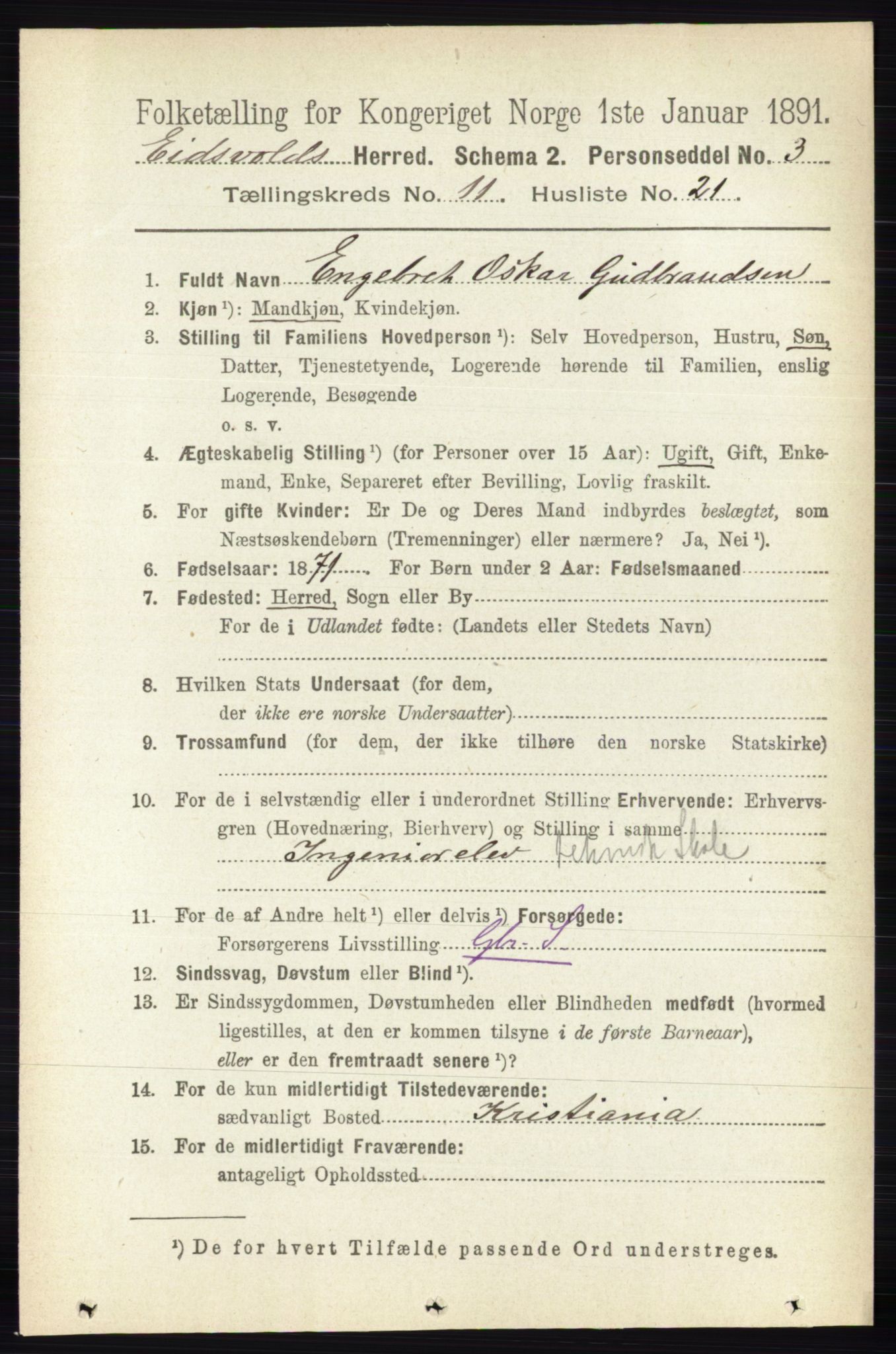 RA, 1891 census for 0237 Eidsvoll, 1891, p. 7817