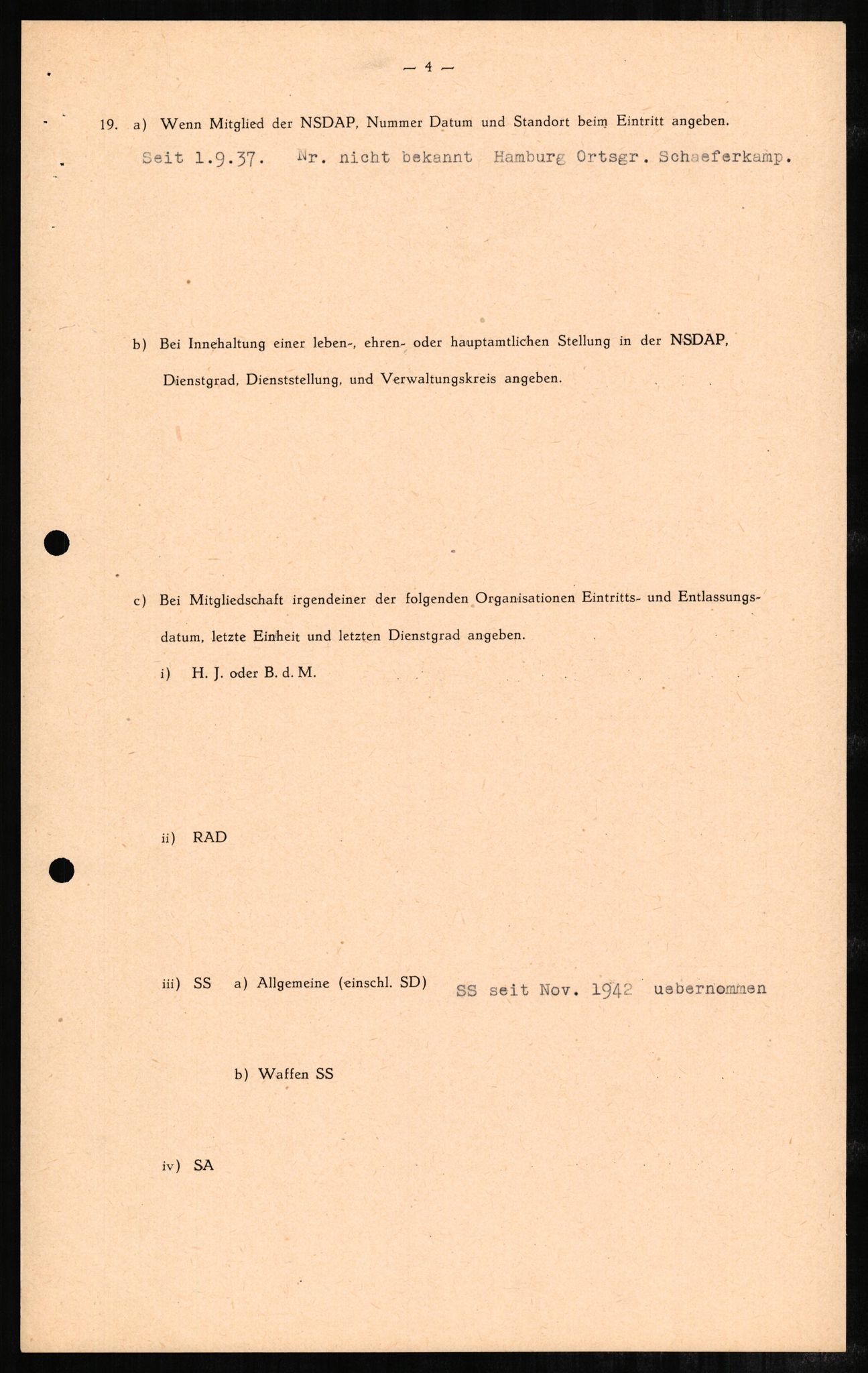 Forsvaret, Forsvarets overkommando II, AV/RA-RAFA-3915/D/Db/L0002: CI Questionaires. Tyske okkupasjonsstyrker i Norge. Tyskere., 1945-1946, p. 185