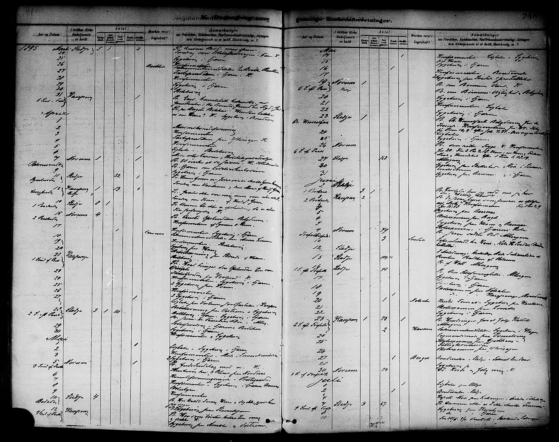 Sogndal sokneprestembete, AV/SAB-A-81301/H/Haa/Haab/L0001: Parish register (official) no. B 1, 1878-1899, p. 248