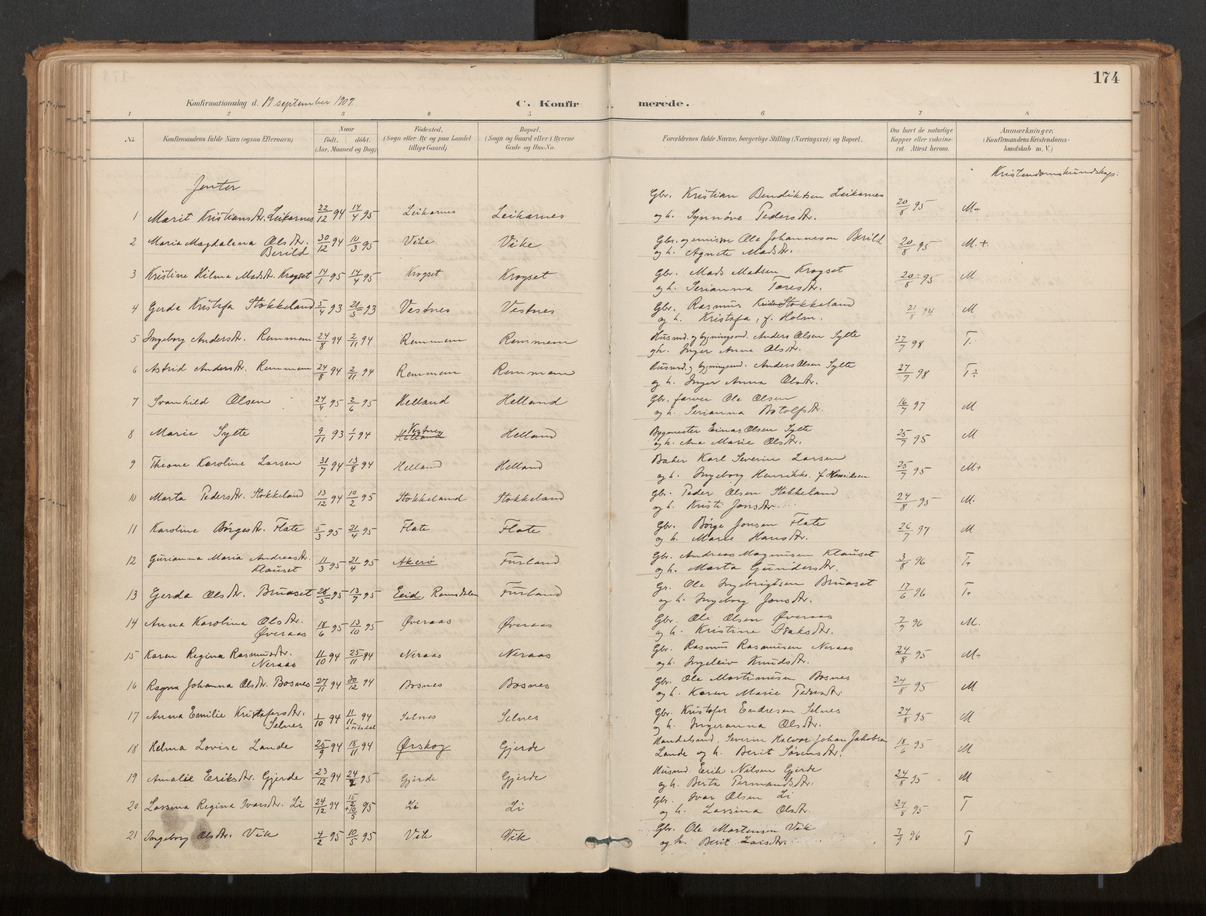 Ministerialprotokoller, klokkerbøker og fødselsregistre - Møre og Romsdal, AV/SAT-A-1454/539/L0531: Parish register (official) no. 539A04, 1887-1913, p. 174