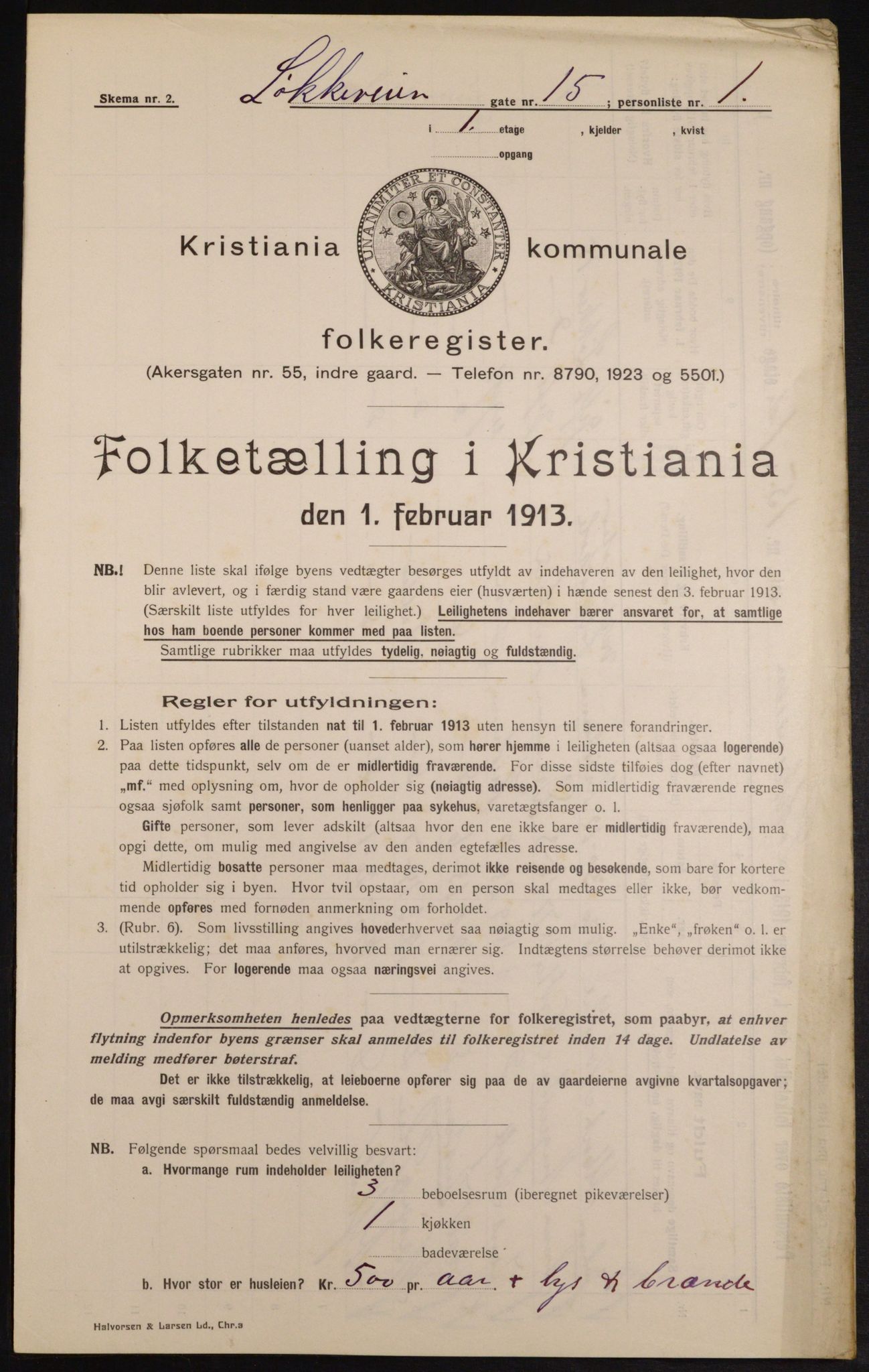 OBA, Municipal Census 1913 for Kristiania, 1913, p. 58570