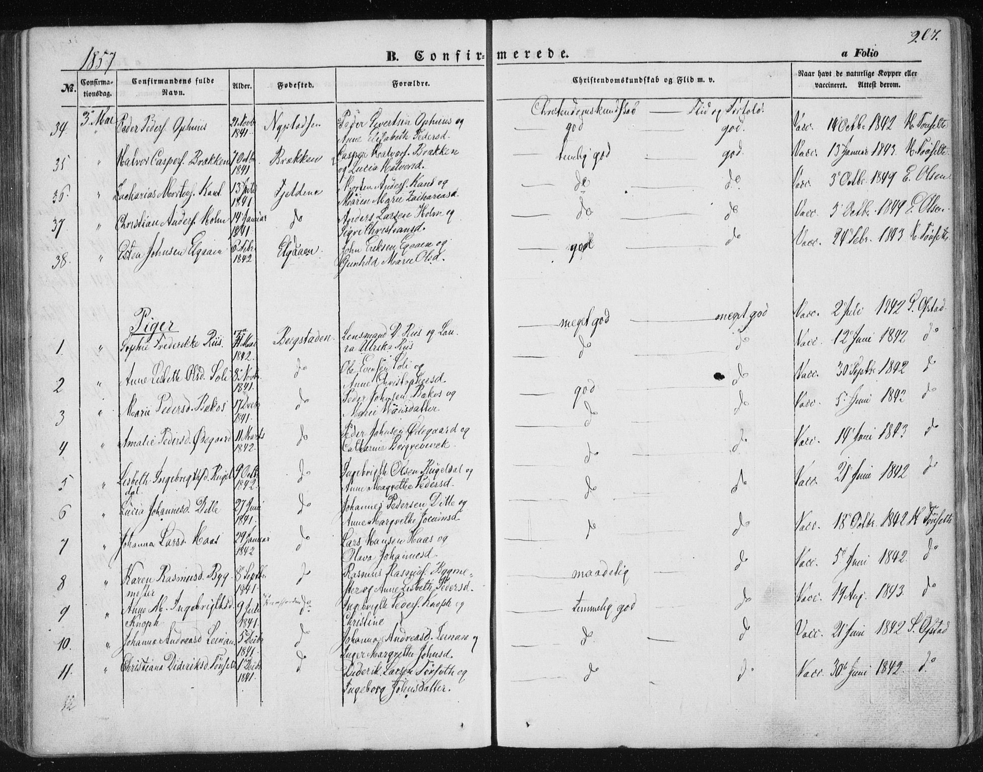 Ministerialprotokoller, klokkerbøker og fødselsregistre - Sør-Trøndelag, AV/SAT-A-1456/681/L0931: Parish register (official) no. 681A09, 1845-1859, p. 267