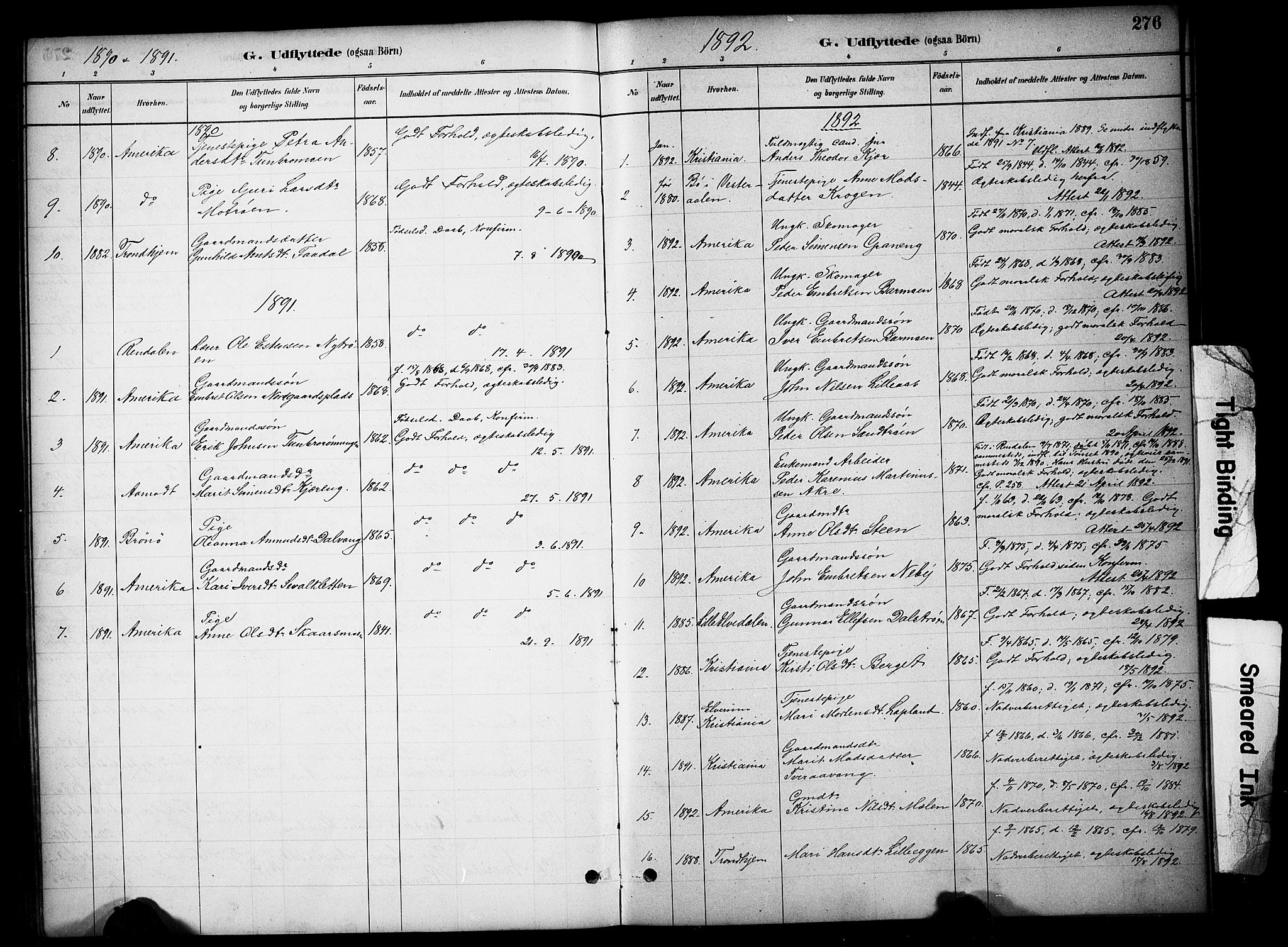 Tynset prestekontor, SAH/PREST-058/H/Ha/Hab/L0006: Parish register (copy) no. 6, 1880-1899, p. 276