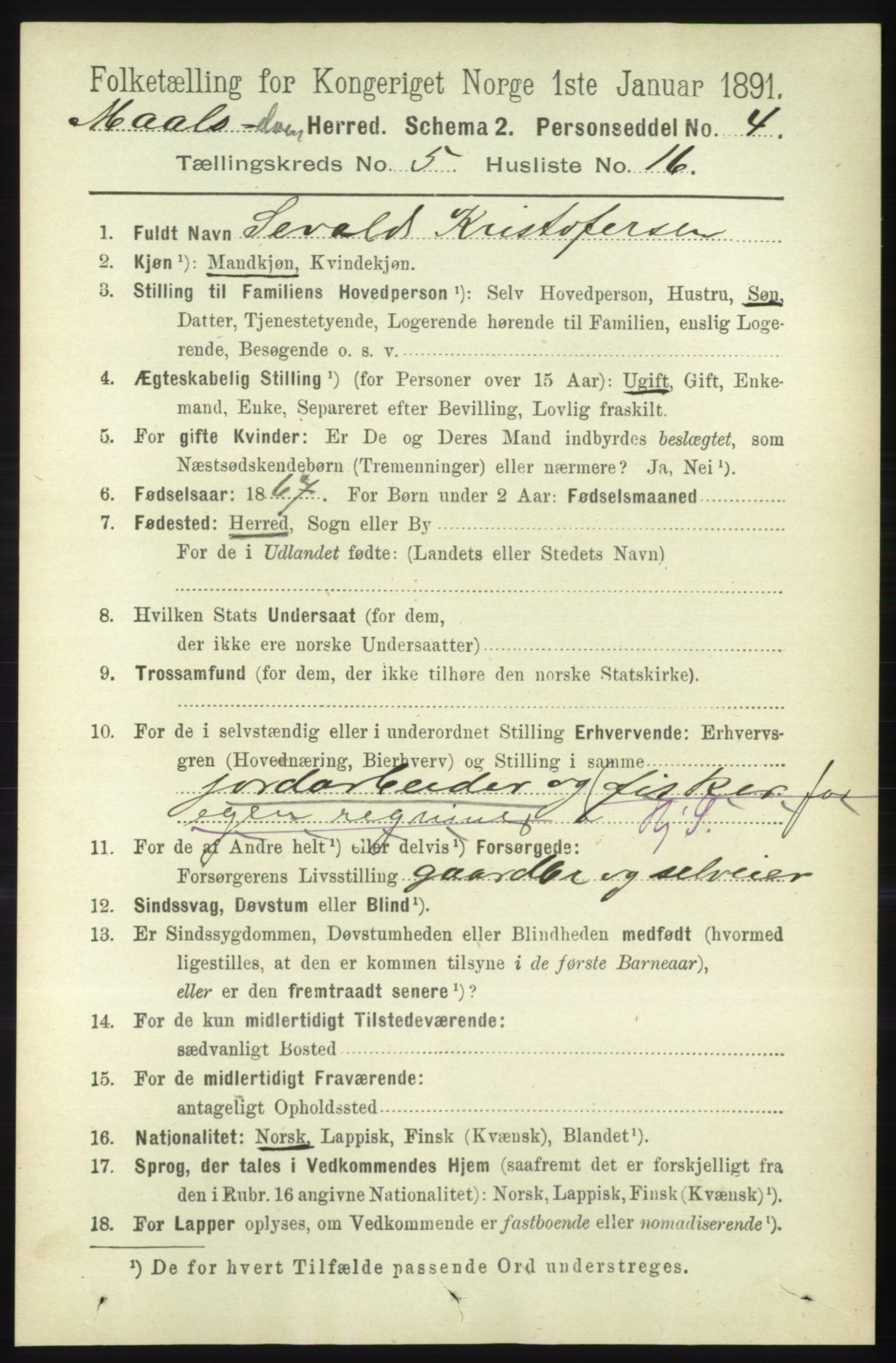 RA, 1891 census for 1924 Målselv, 1891, p. 1734