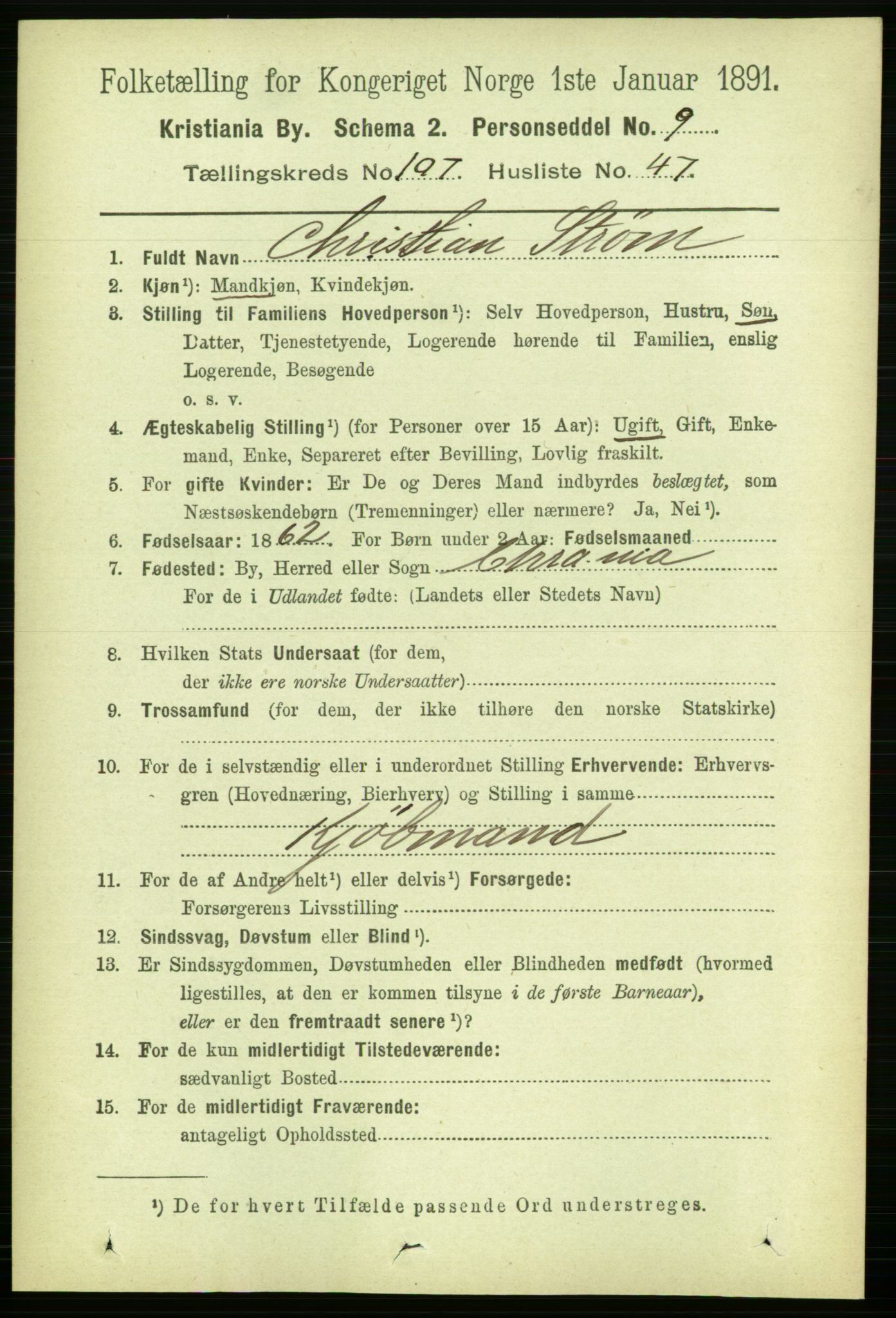 RA, 1891 census for 0301 Kristiania, 1891, p. 55267