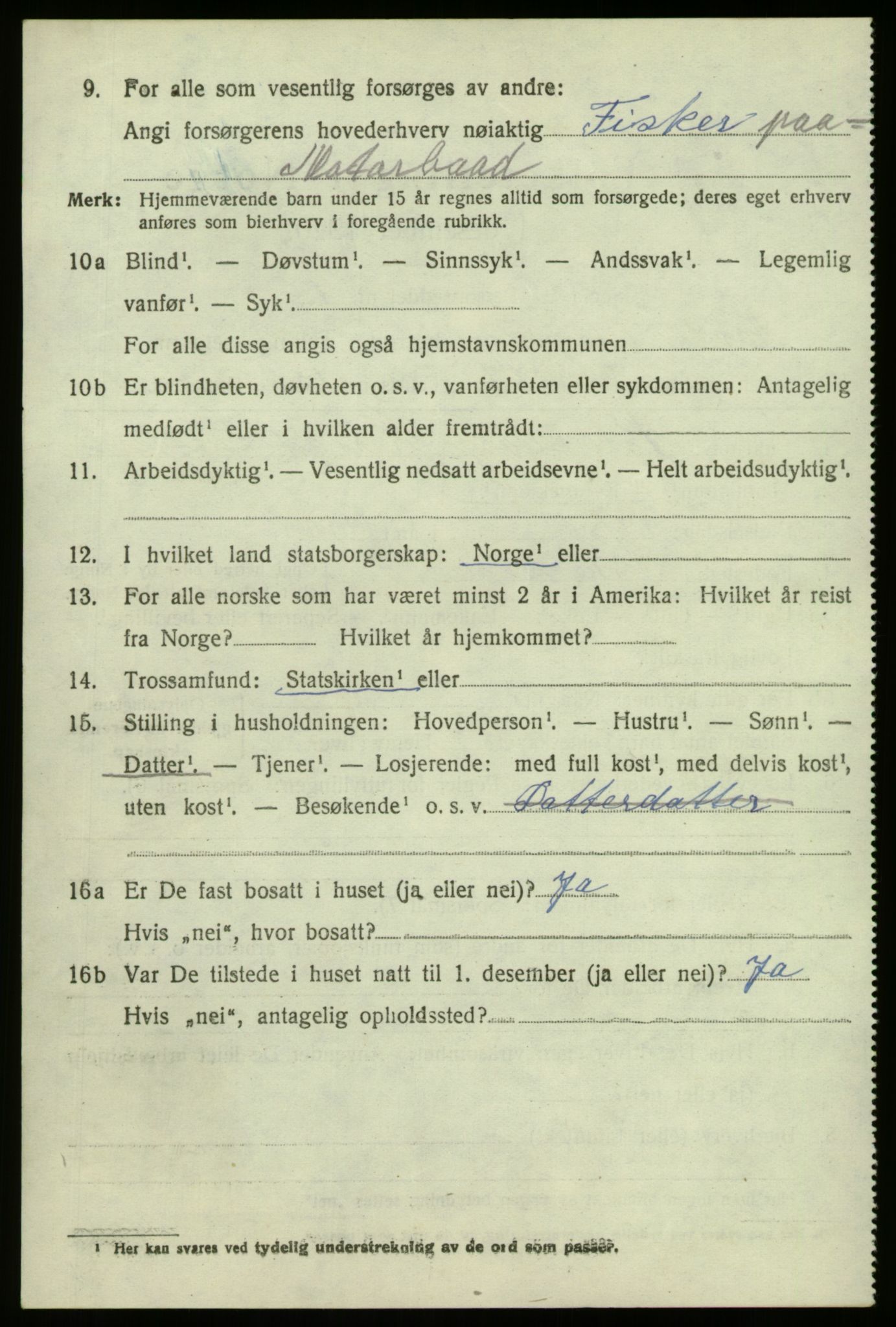 SAB, 1920 census for Nord-Vågsøy, 1920, p. 2243