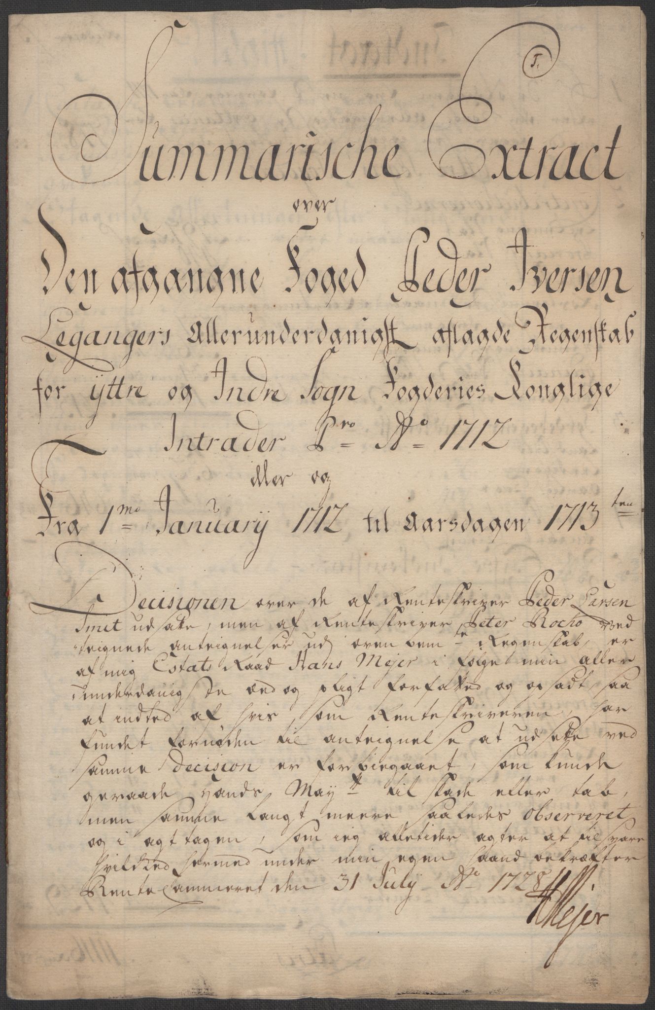 Rentekammeret inntil 1814, Reviderte regnskaper, Fogderegnskap, RA/EA-4092/R52/L3318: Fogderegnskap Sogn, 1712, p. 13