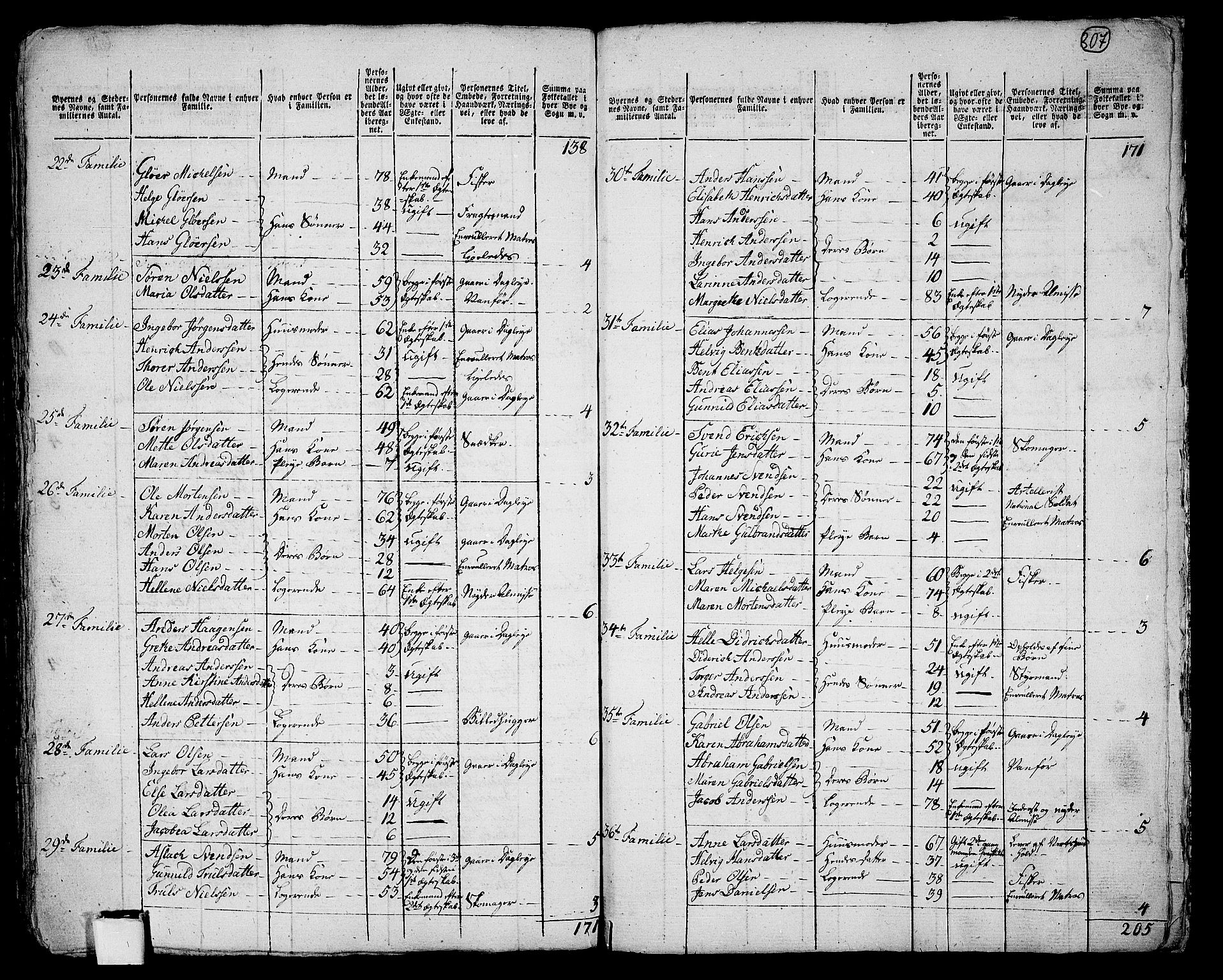 RA, 1801 census for 0211P Vestby, 1801, p. 306b-307a