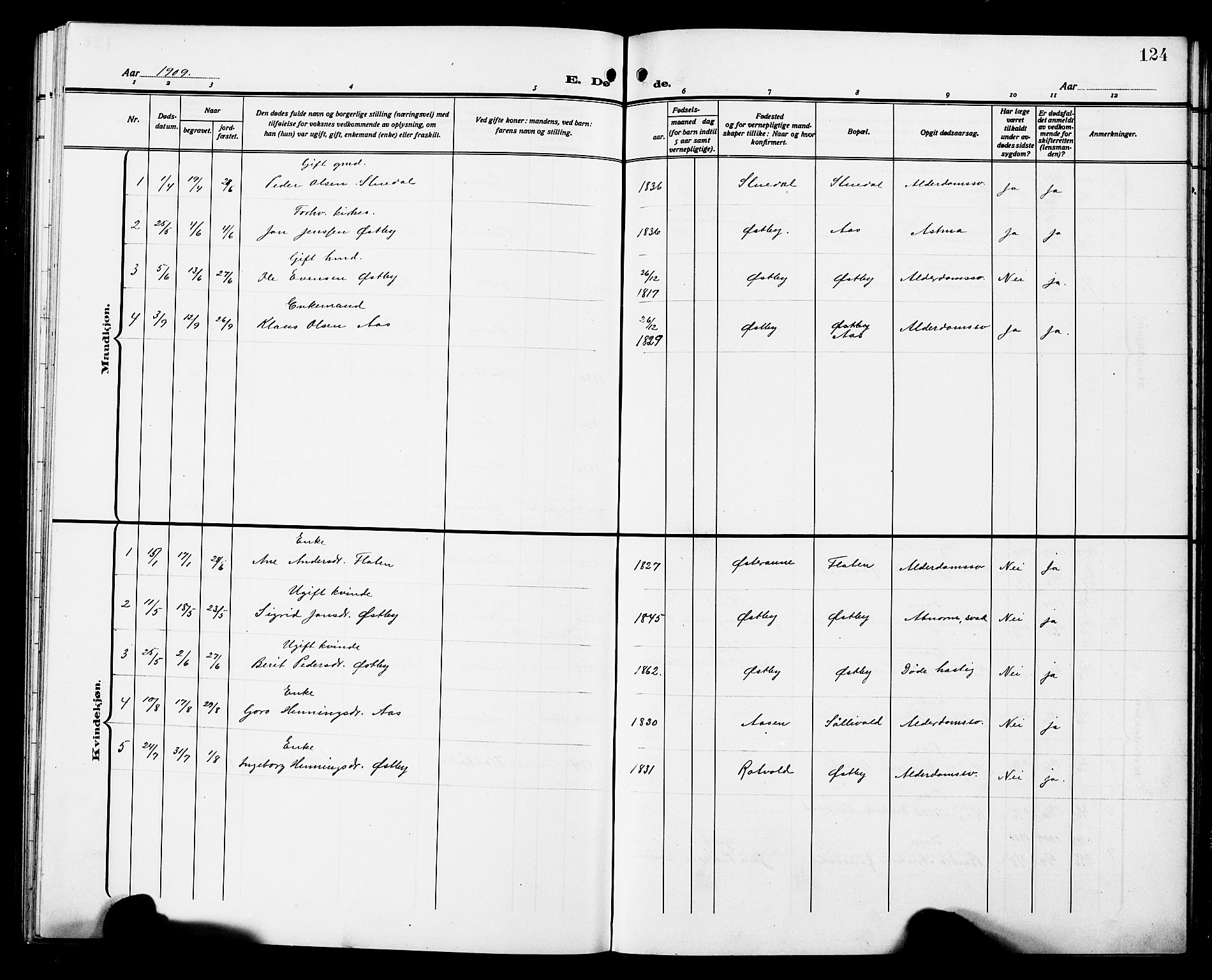 Ministerialprotokoller, klokkerbøker og fødselsregistre - Sør-Trøndelag, SAT/A-1456/698/L1168: Parish register (copy) no. 698C05, 1908-1930, p. 124