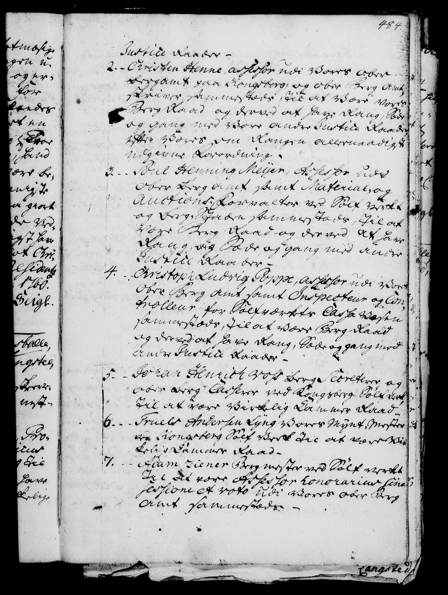 Rentekammeret, Kammerkanselliet, RA/EA-3111/G/Gg/Gge/L0003: Norsk bestallingsprotokoll med register (merket RK 53.27), 1745-1761, p. 484