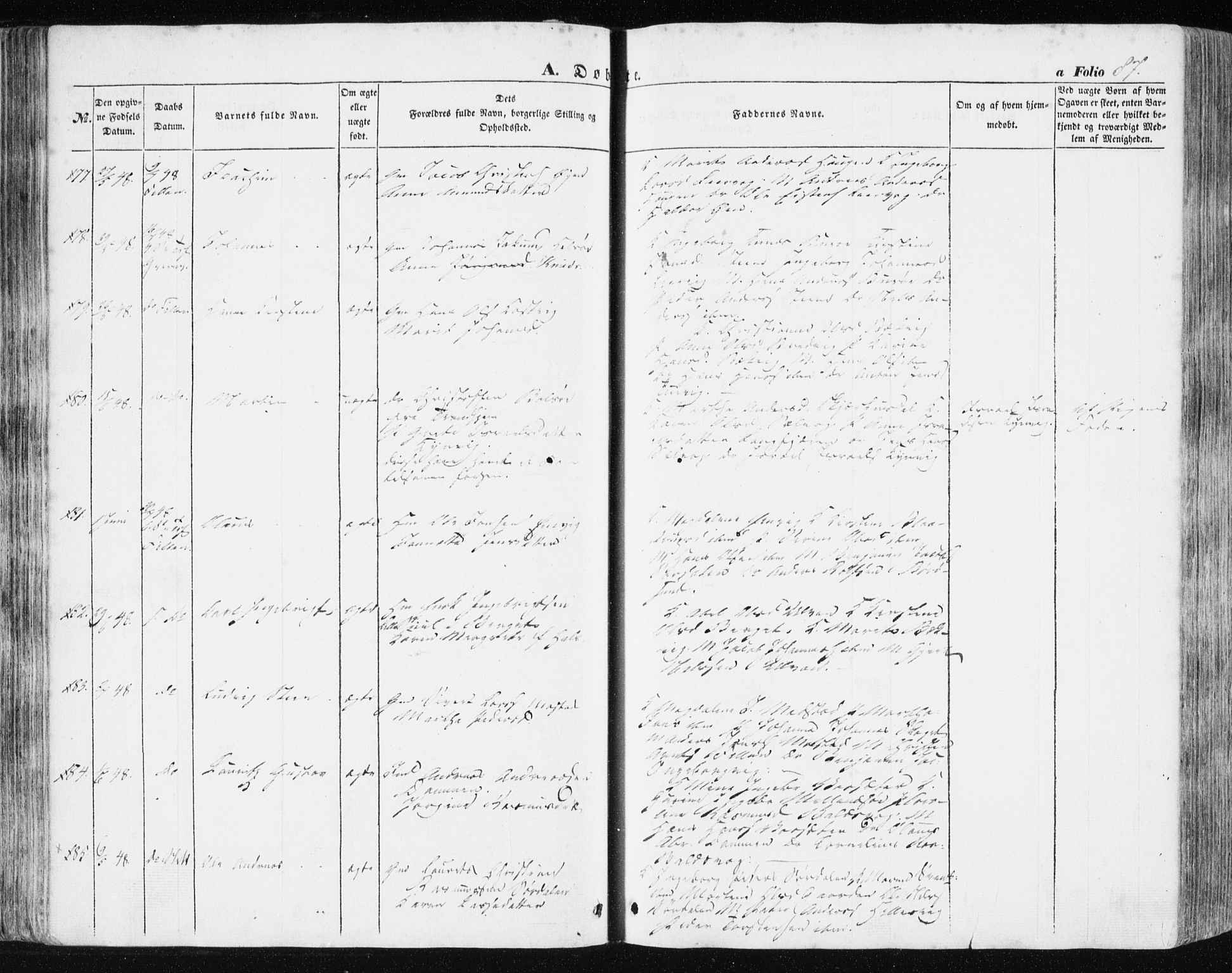 Ministerialprotokoller, klokkerbøker og fødselsregistre - Sør-Trøndelag, AV/SAT-A-1456/634/L0529: Parish register (official) no. 634A05, 1843-1851, p. 87