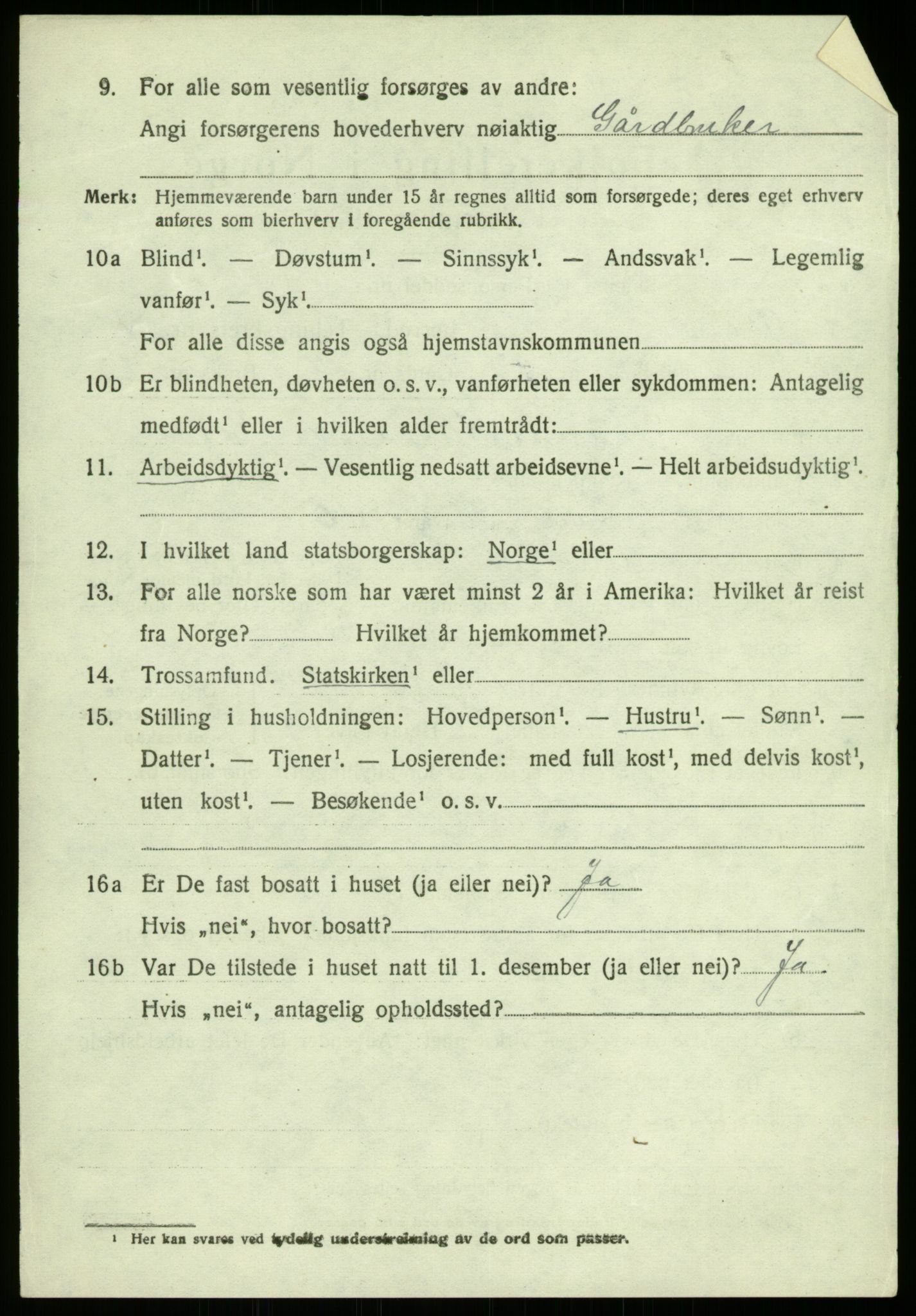 SAB, 1920 census for Åsane, 1920, p. 5464