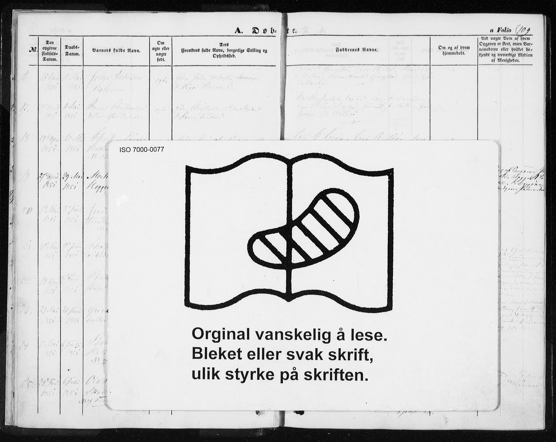 Ministerialprotokoller, klokkerbøker og fødselsregistre - Møre og Romsdal, AV/SAT-A-1454/576/L0883: Parish register (official) no. 576A01, 1849-1865, p. 109