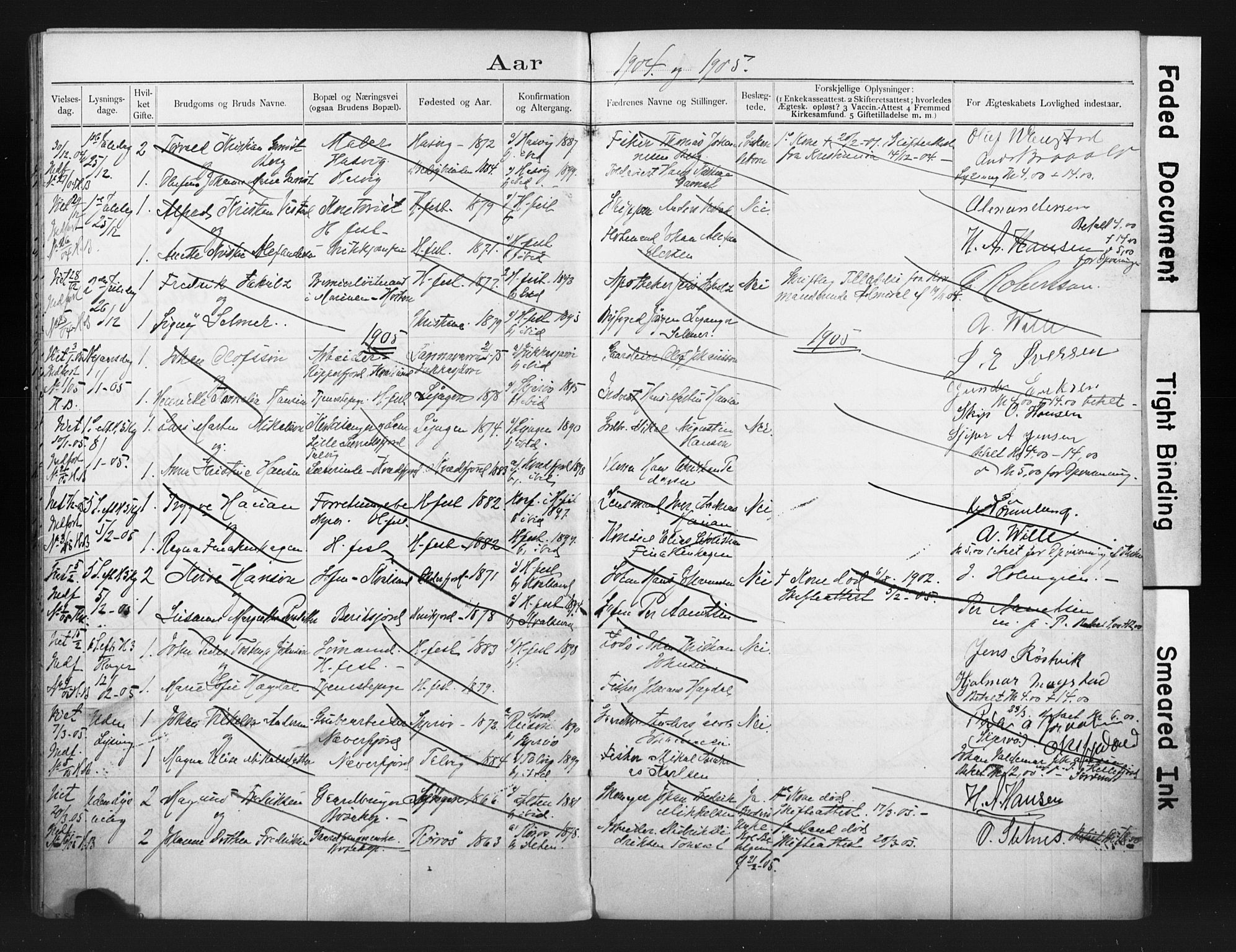 Hammerfest sokneprestkontor, AV/SATØ-S-1347/I/Ib/L0071: Banns register no. 71, 1899-1912