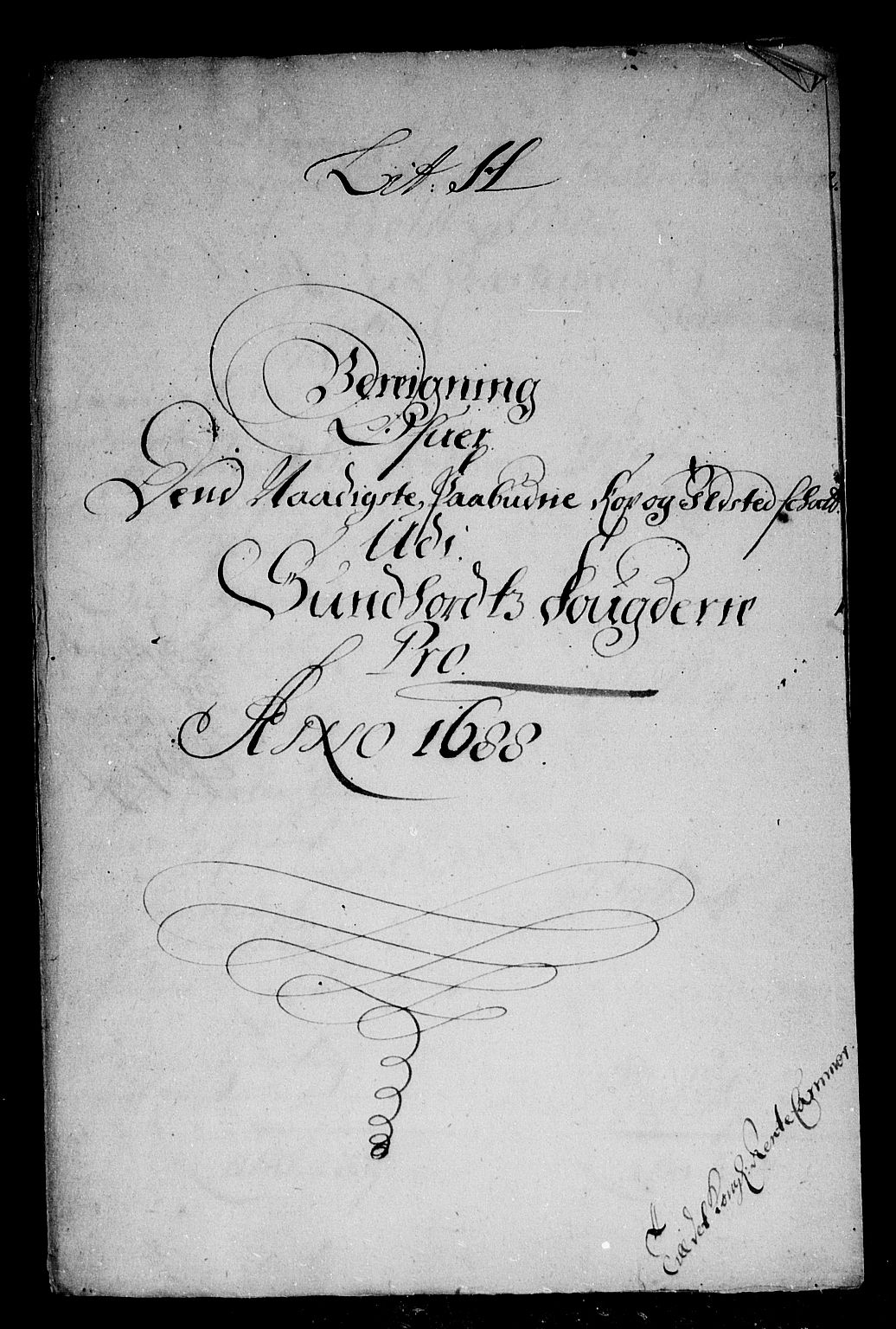 Rentekammeret inntil 1814, Reviderte regnskaper, Stiftamtstueregnskaper, Bergen stiftamt, RA/EA-6043/R/Rc/L0086: Bergen stiftamt, 1688