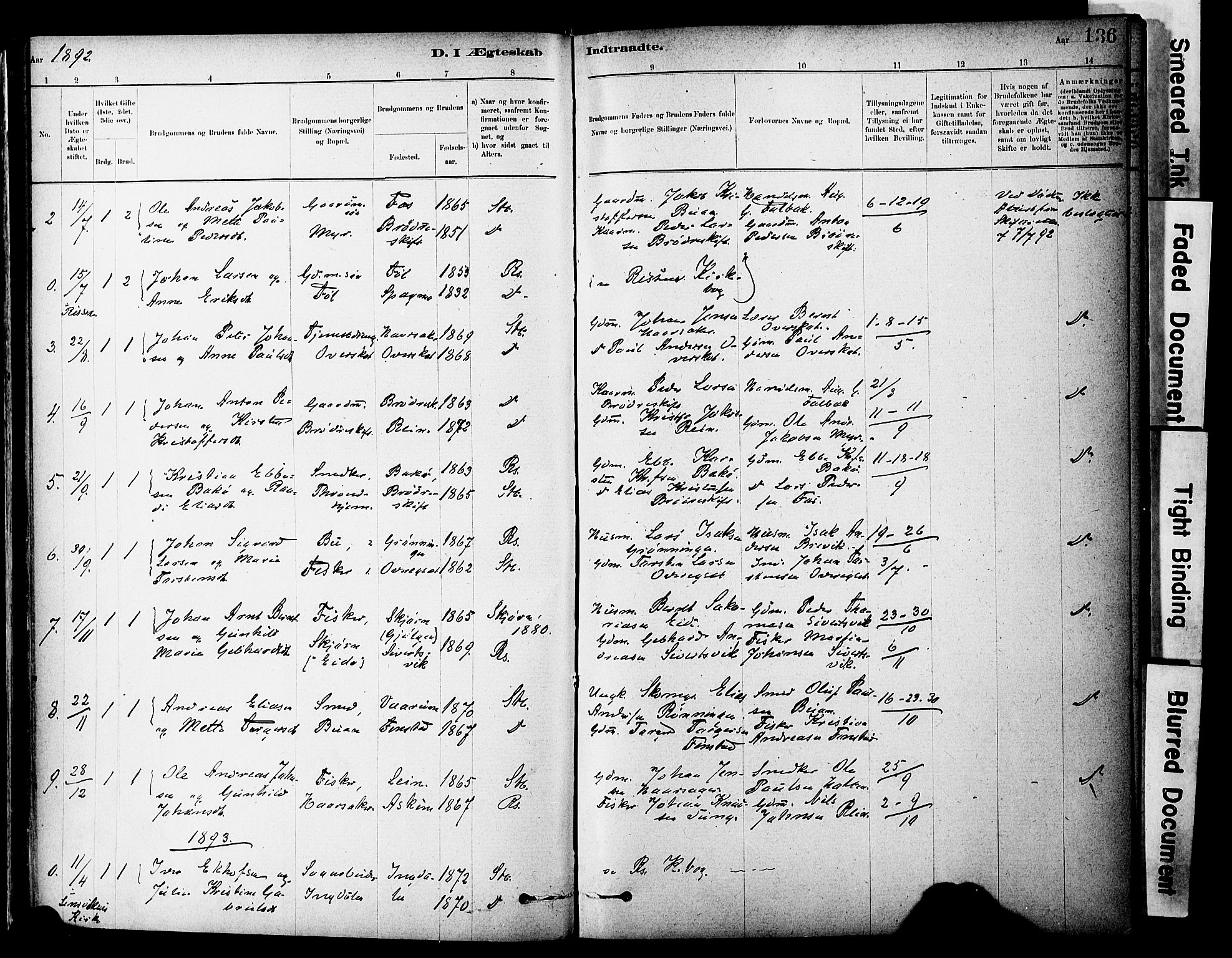 Ministerialprotokoller, klokkerbøker og fødselsregistre - Sør-Trøndelag, SAT/A-1456/646/L0615: Parish register (official) no. 646A13, 1885-1900, p. 136