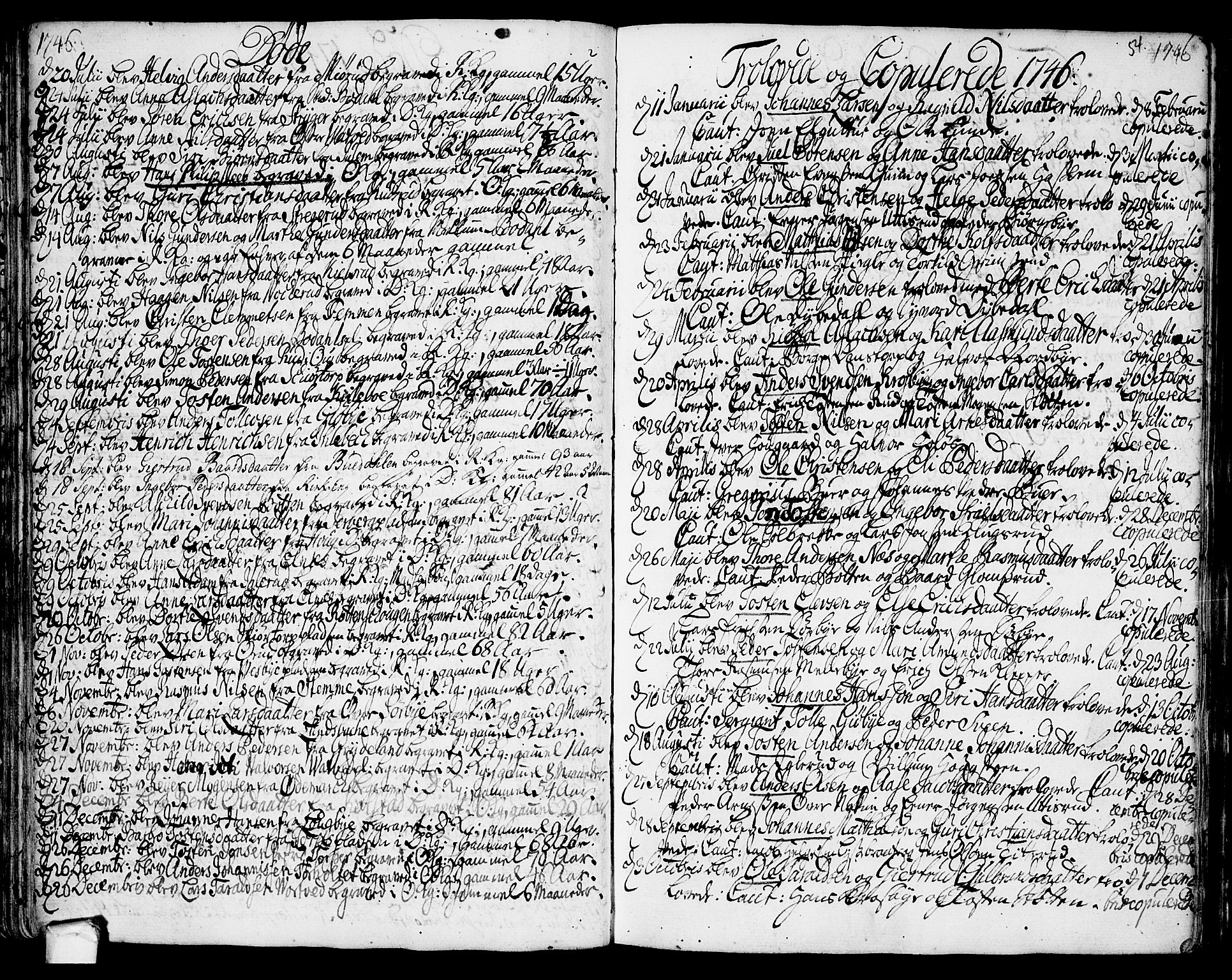 Rakkestad prestekontor Kirkebøker, AV/SAO-A-2008/F/Fa/L0002: Parish register (official) no. I 2, 1741-1751, p. 54