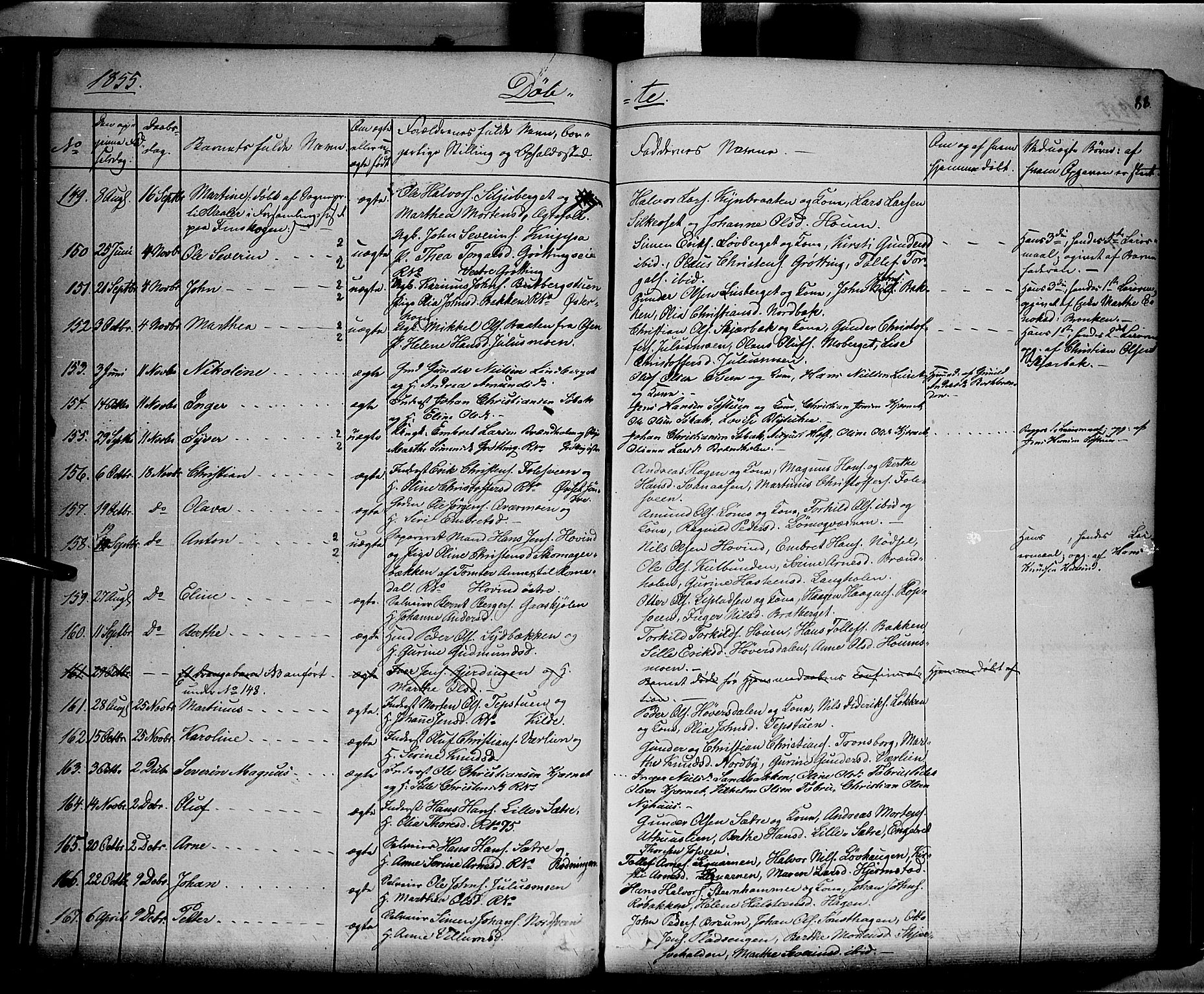 Elverum prestekontor, AV/SAH-PREST-044/H/Ha/Haa/L0009: Parish register (official) no. 9, 1843-1856, p. 88