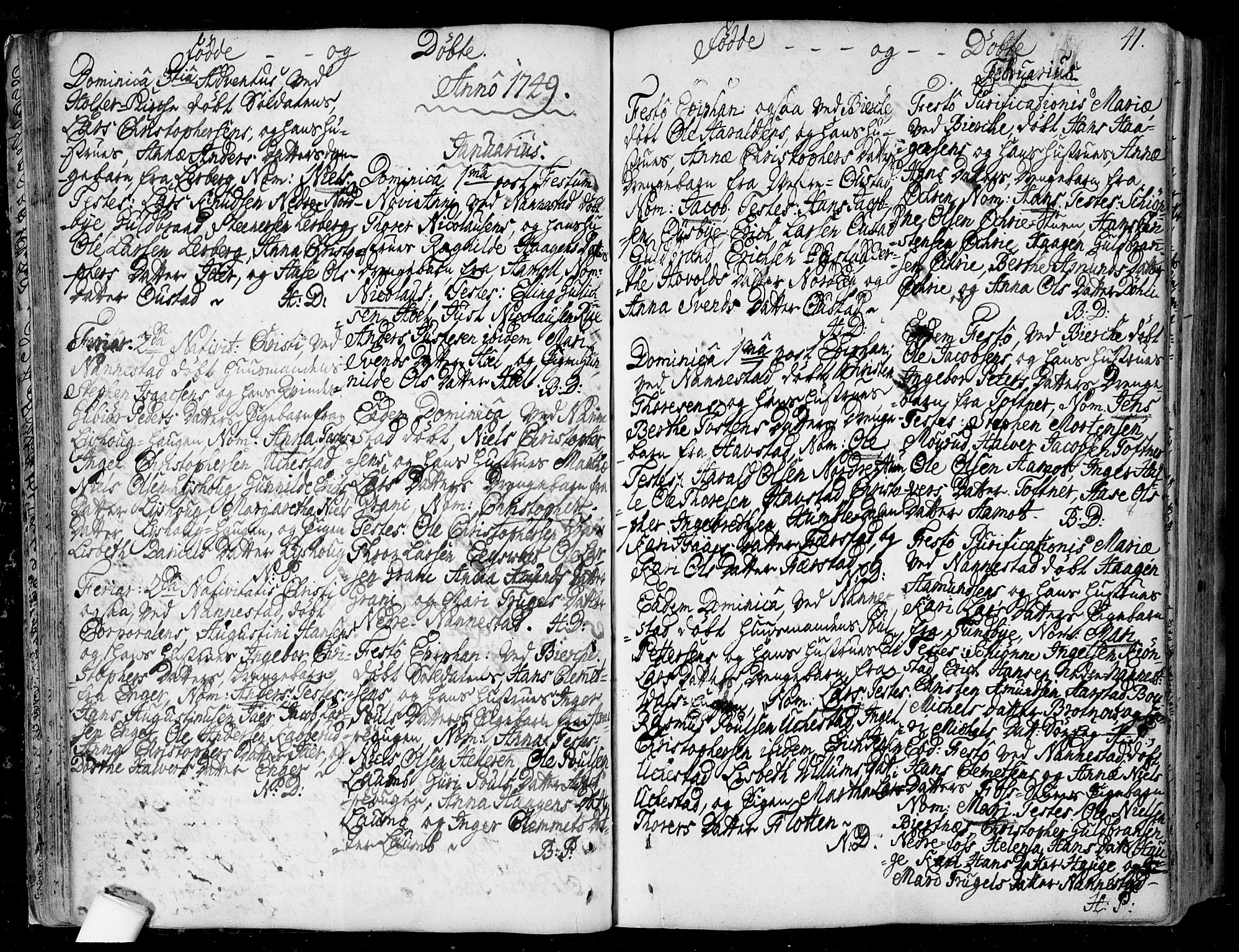 Nannestad prestekontor Kirkebøker, SAO/A-10414a/F/Fa/L0006: Parish register (official) no. I 6, 1739-1754, p. 41