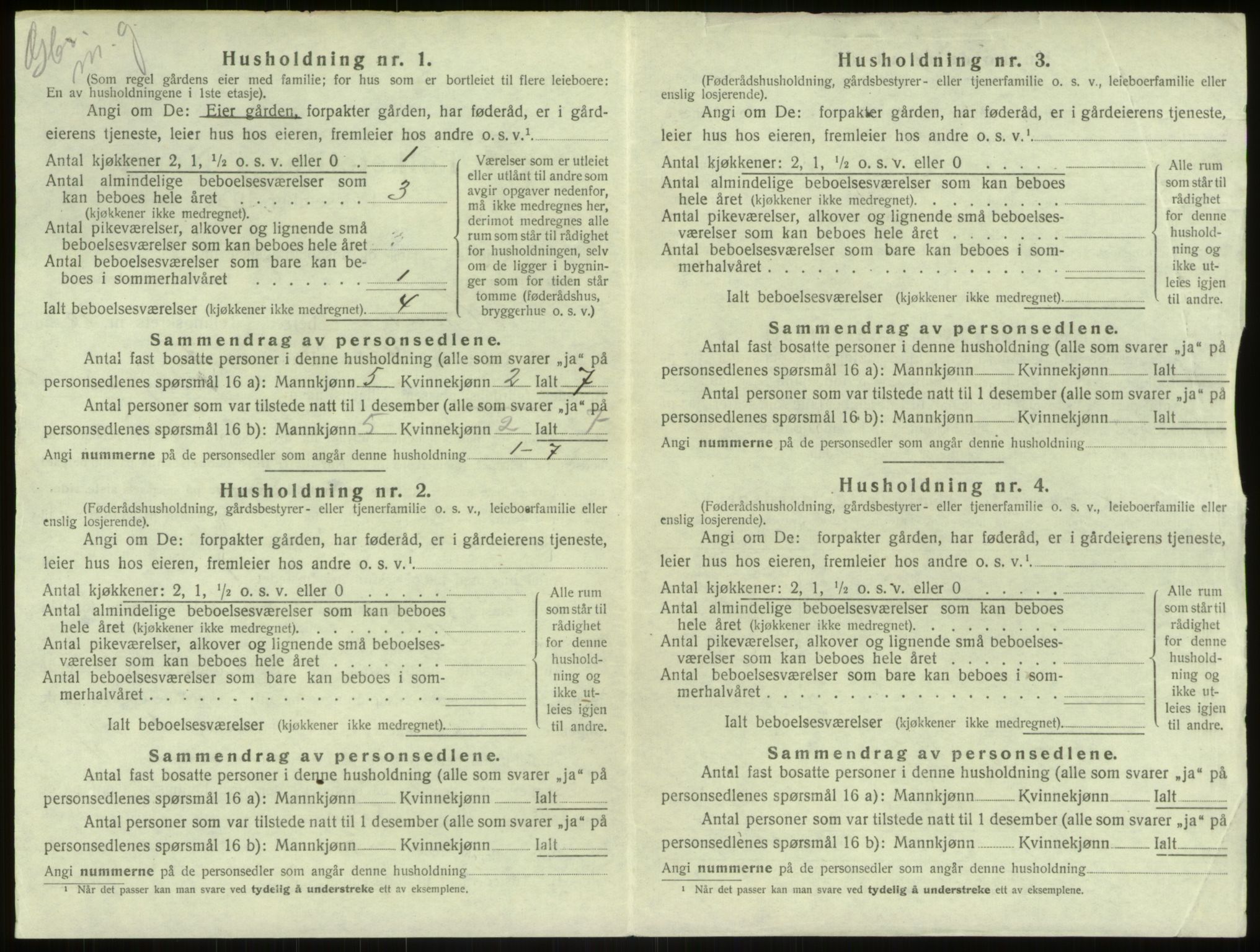 SAB, 1920 census for Haus, 1920, p. 811