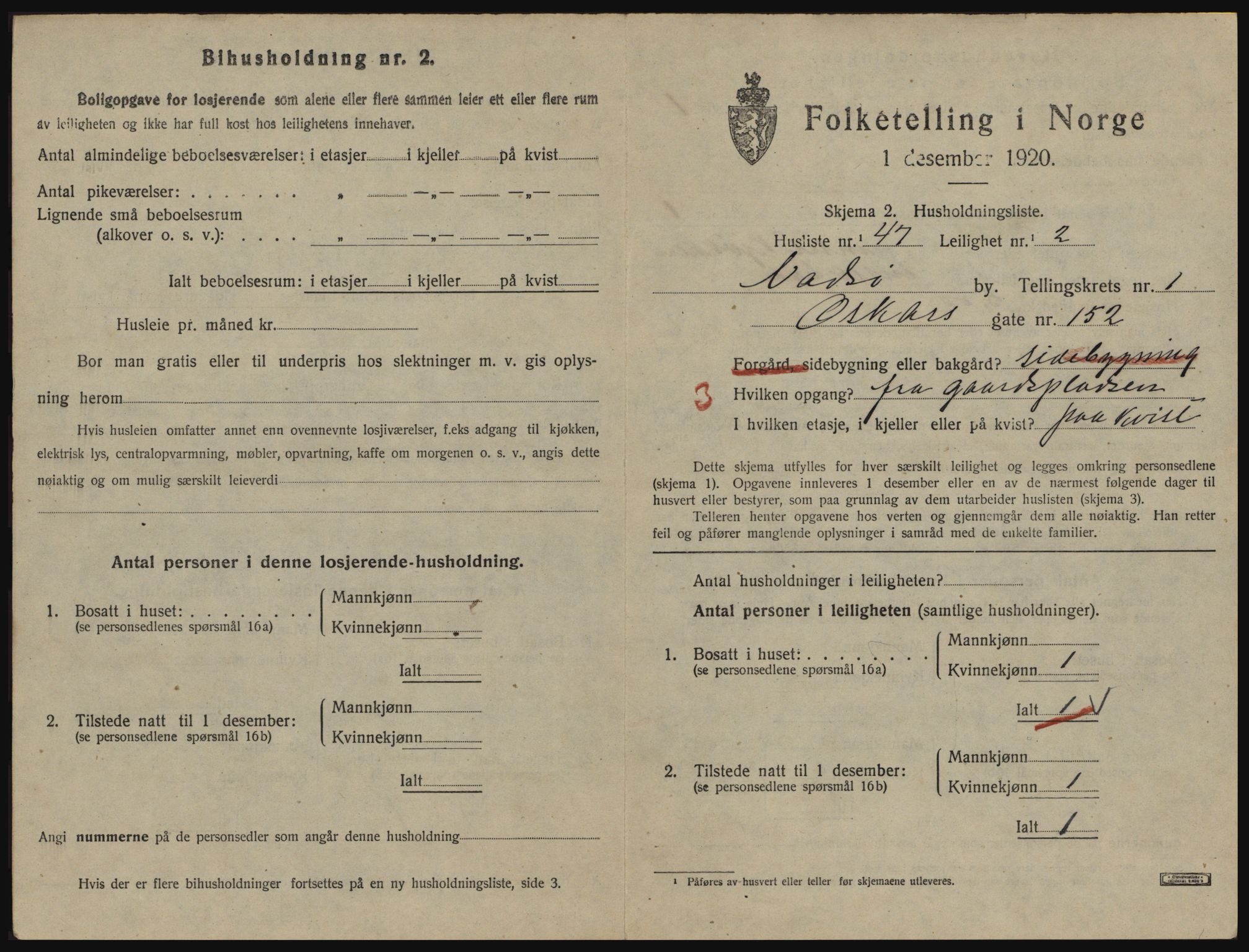 SATØ, 1920 census for Vadsø, 1920, p. 700