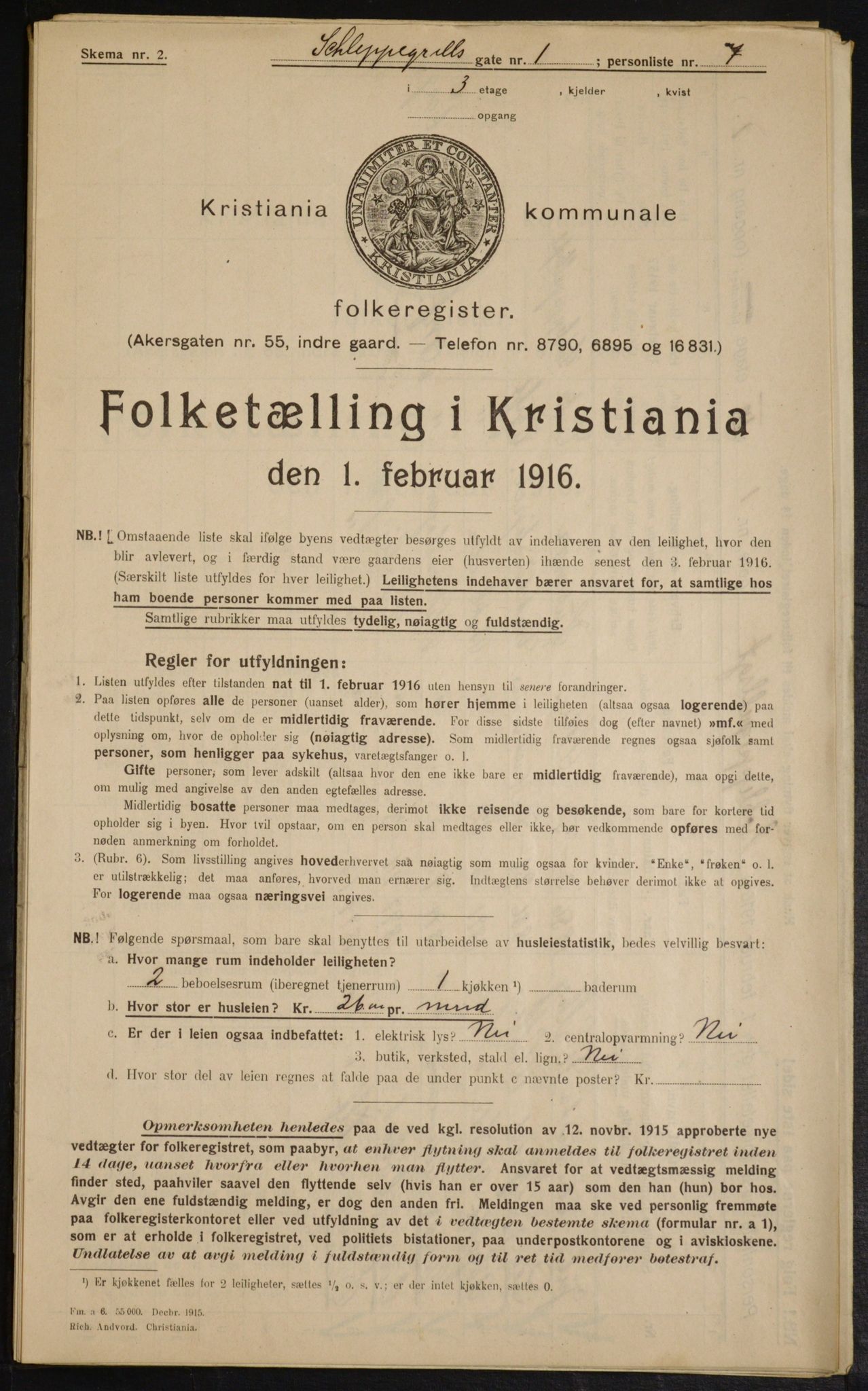 OBA, Municipal Census 1916 for Kristiania, 1916, p. 91767