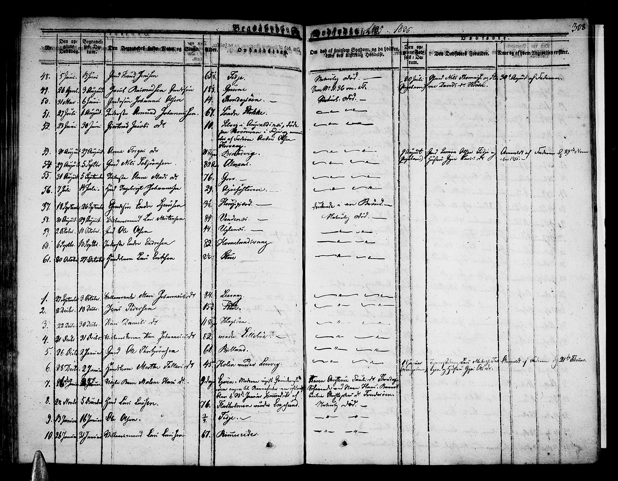 Stord sokneprestembete, SAB/A-78201/H/Haa: Parish register (official) no. A 6, 1826-1840, p. 308