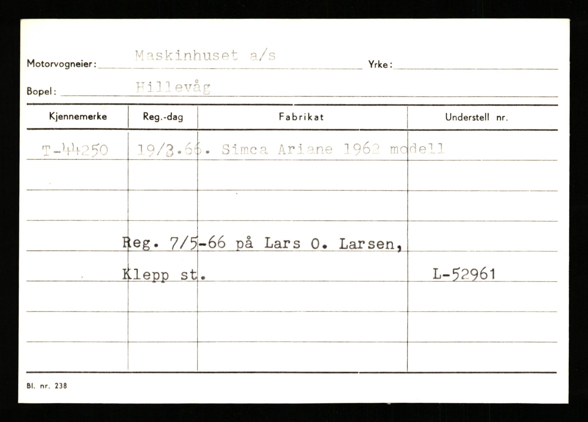 Stavanger trafikkstasjon, AV/SAST-A-101942/0/G/L0006: Registreringsnummer: 34250 - 49007, 1930-1971, p. 2608