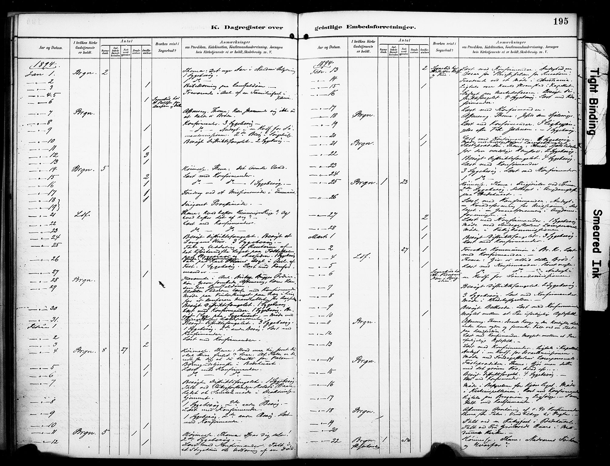 Bragernes kirkebøker, SAKO/A-6/F/Fc/L0006: Parish register (official) no. III 6, 1888-1899, p. 195