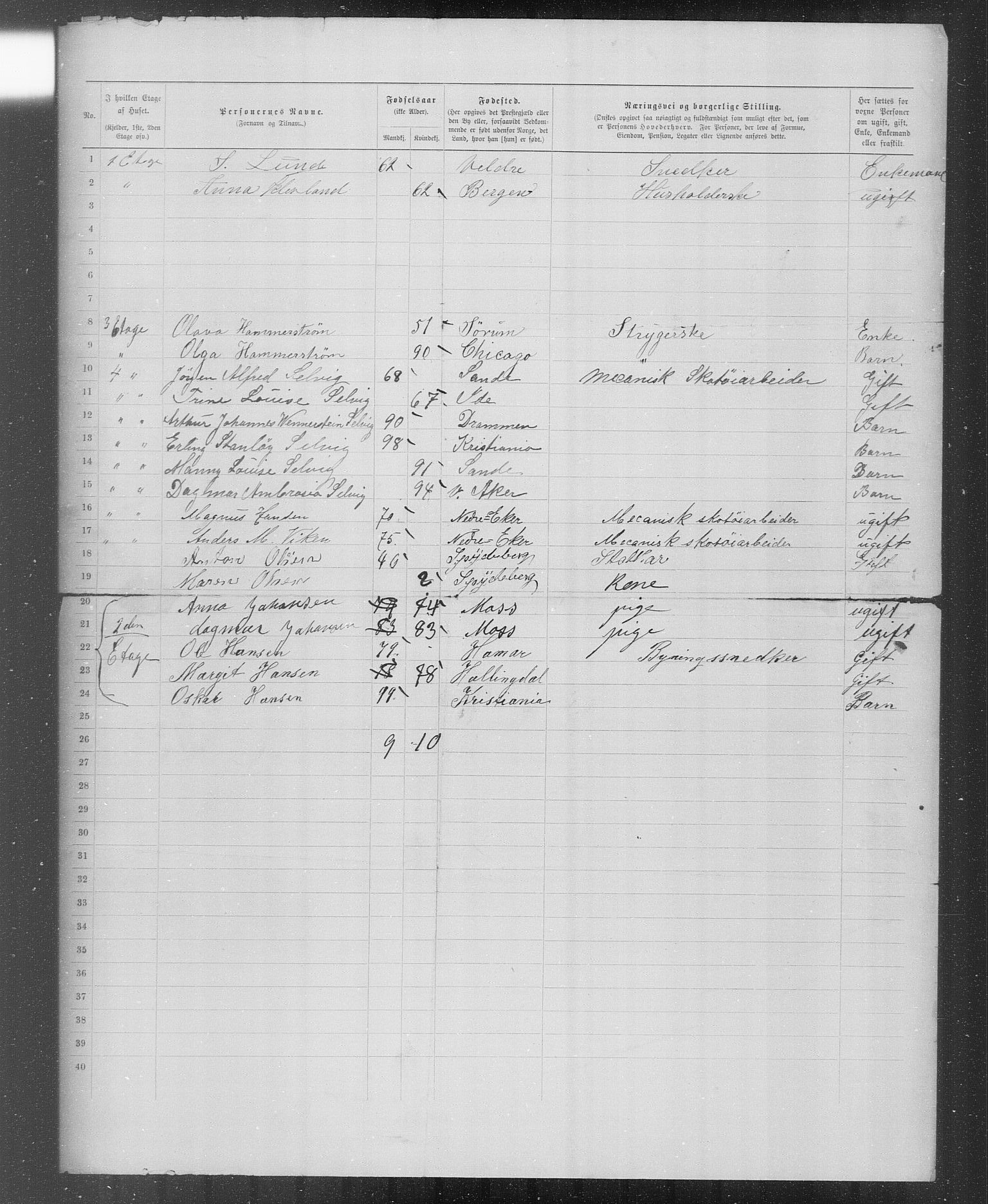 OBA, Municipal Census 1899 for Kristiania, 1899, p. 4204