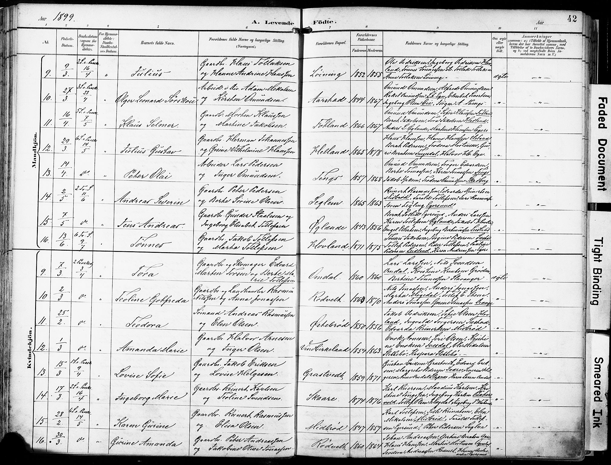 Eigersund sokneprestkontor, SAST/A-101807/S08/L0018: Parish register (official) no. A 17, 1892-1905, p. 42